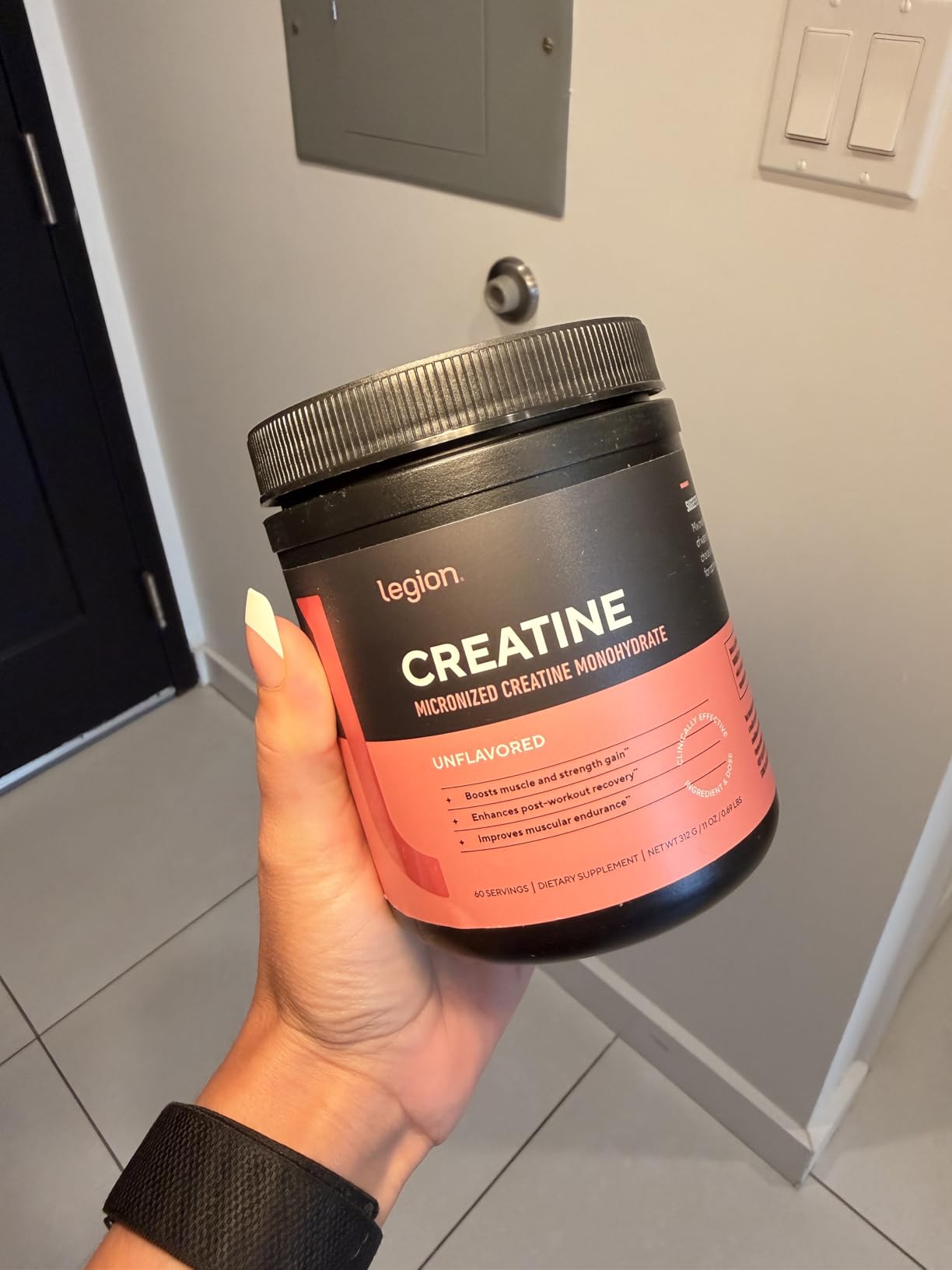 LEGION Micronized Creatine Monohydrate Supplement - Clean Creatine Powder for Muscle Gain & Post Workout Recovery - Micronized Creatine Supplement for Maximum Absorption (60 Servings, Unflavored) customer photo 1