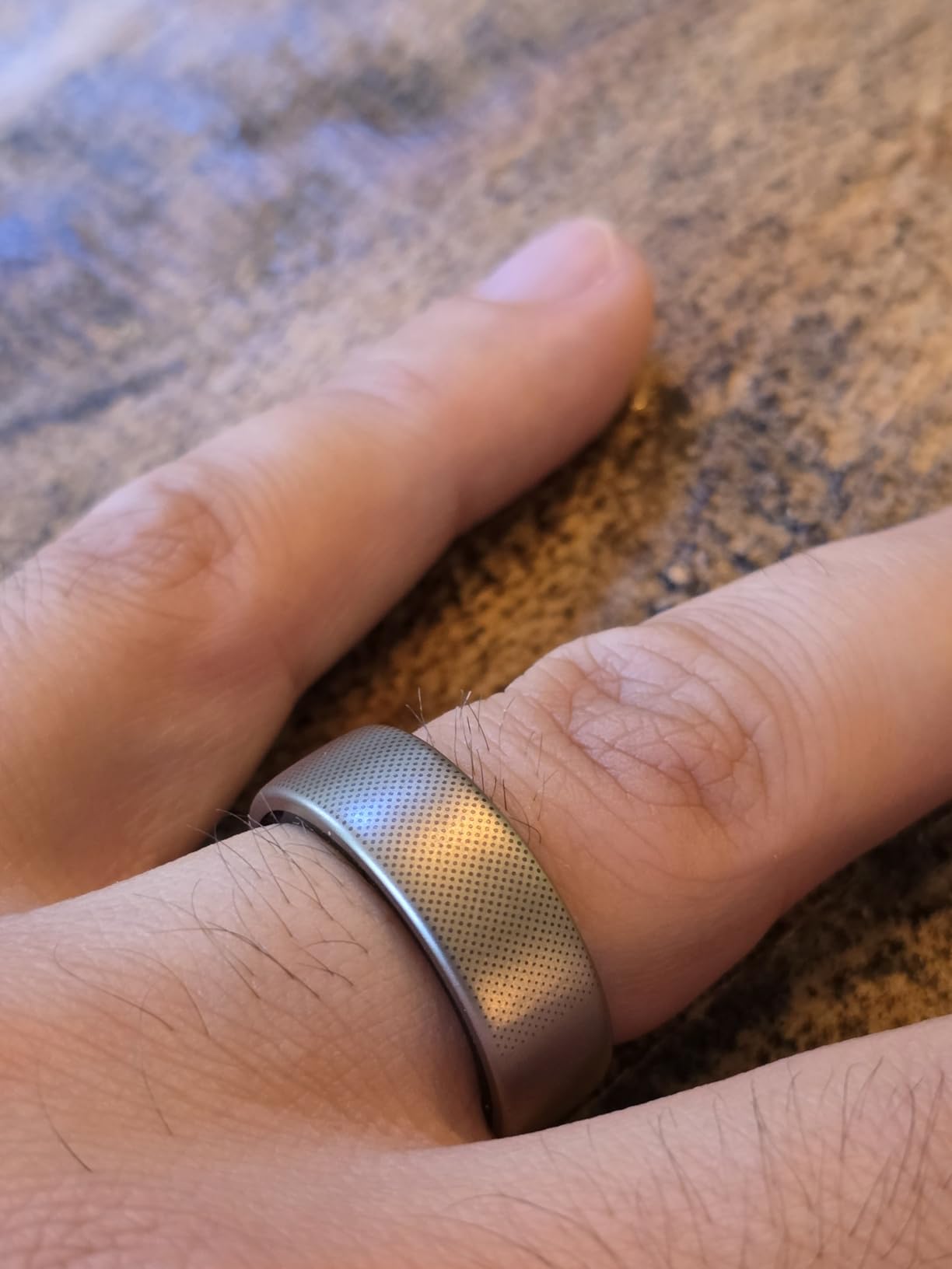 Amazfit Helio Smart Ring Health Tracker, Fitness Tracker Ring, No Subscription, Monitors Sleep, Heart Rate & Stress, Titanium Alloy, Fast 1.4-Hr Charging, Water-Resistant, Size Before You Buy (Size 8) customer photo 1