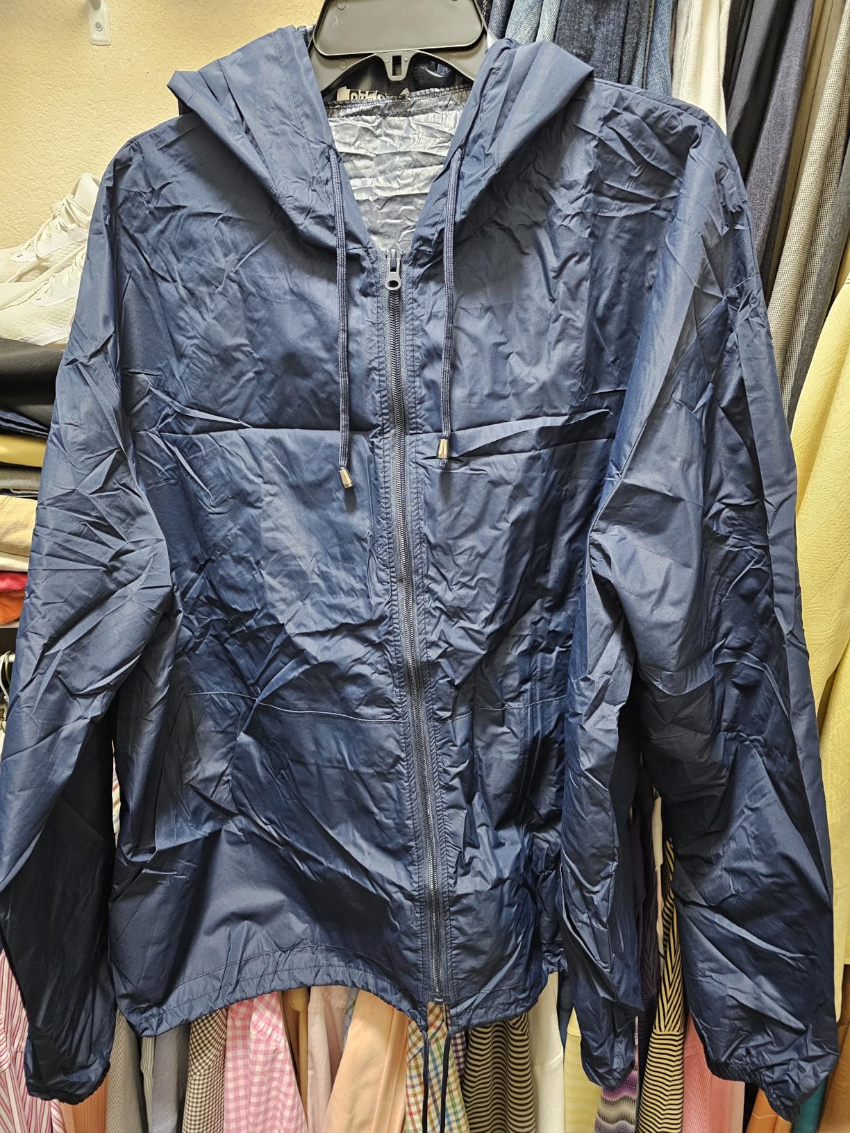 Mens Rain Jacket Raincoat Windbreaker Running Waterproof Lightweight Packable with Hood Travel Hiking Cycling customer photo 1