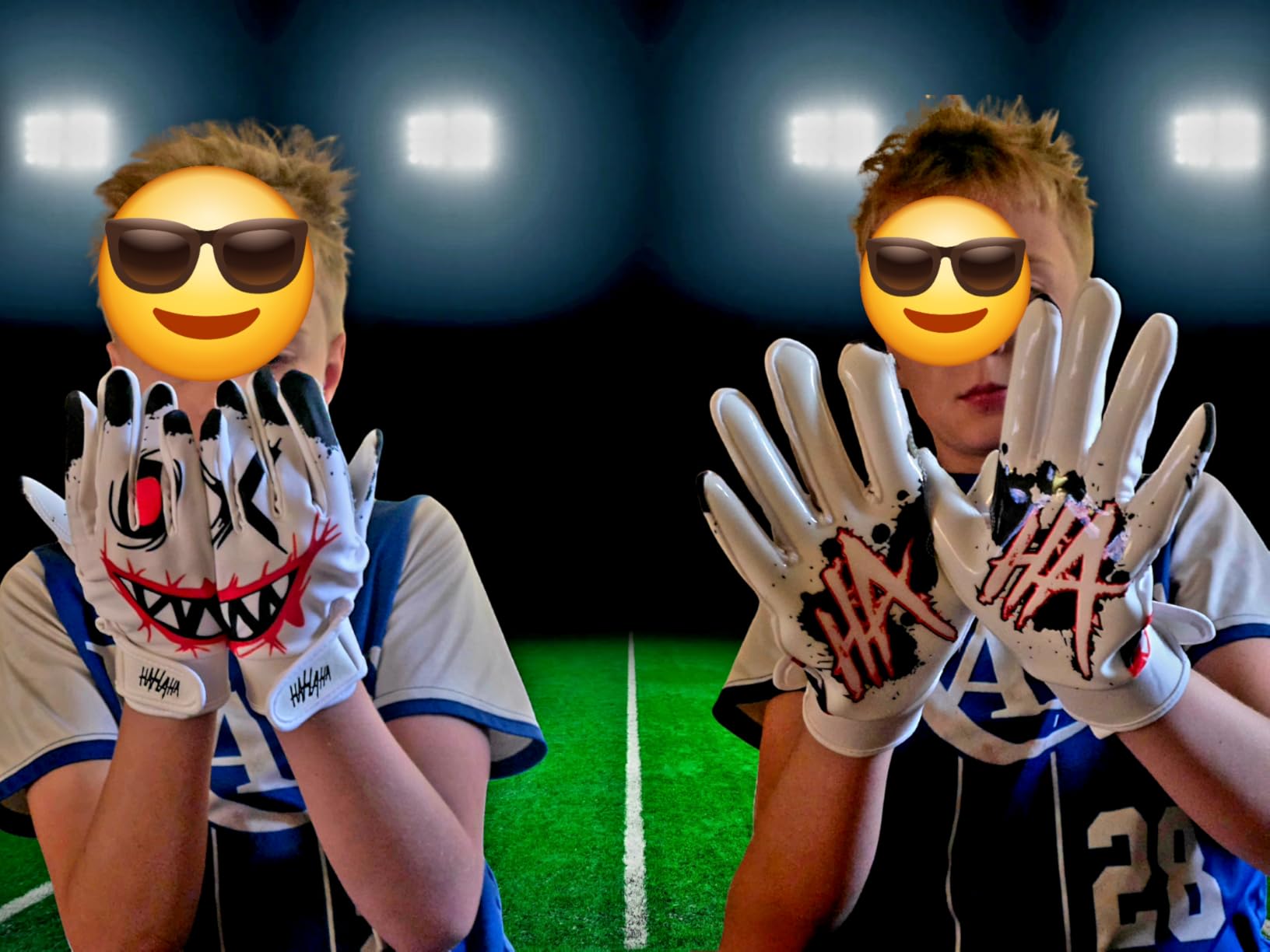 Pixel Panda Youth Football Gloves, Non-Slip Kids Football Gloves with Super Sticky Grip Palm, Breathable Wide Receiver Glove Best Gifts for Boys Girls customer photo 1