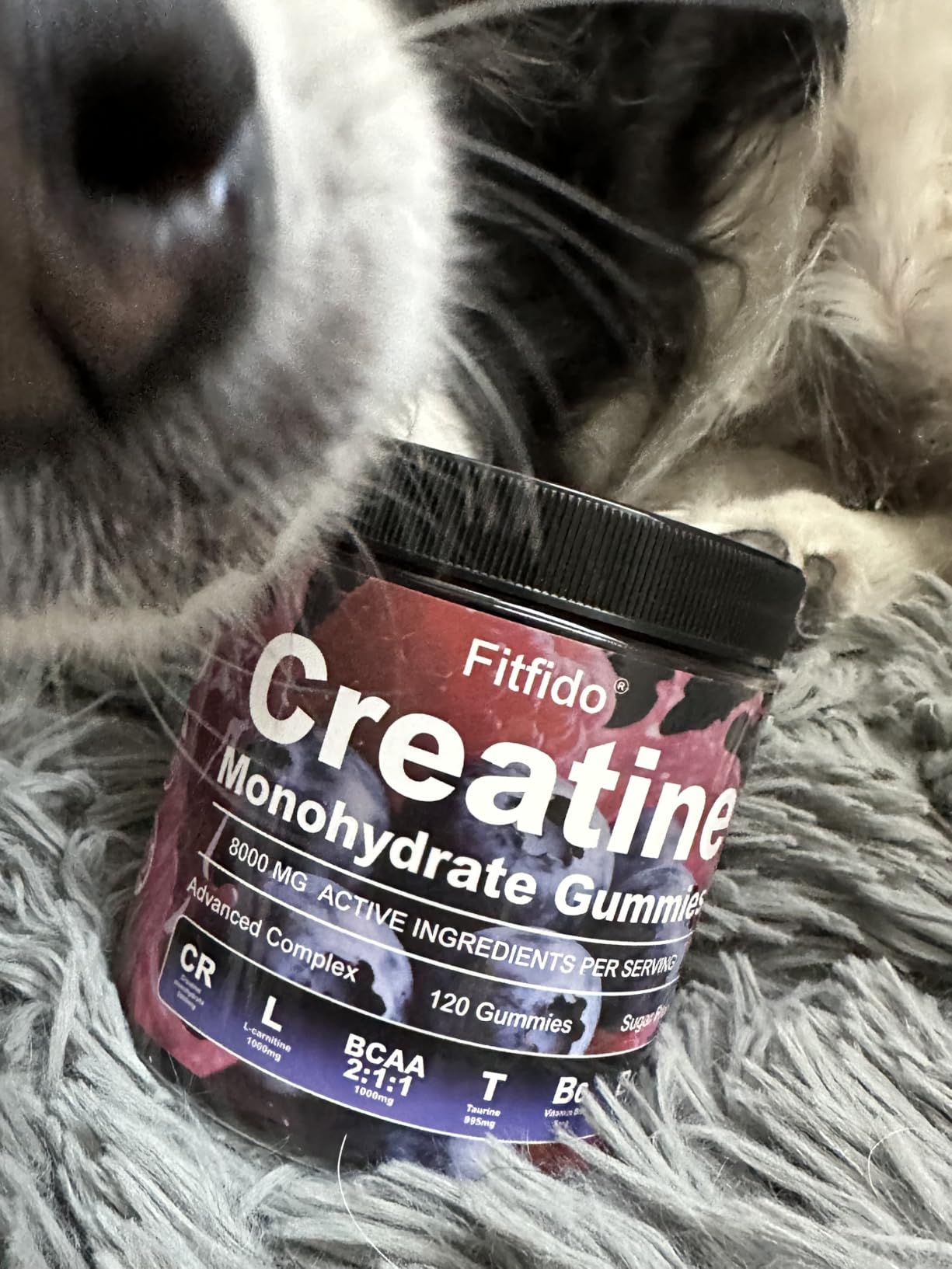 Creatine Monohydrate Gummies Complex 5000mg for Men and Women, Containing L-carnitine & Taurine, Build Muscle, Boost Energy, Faster Recovery, Sugar Free & Vegan, Raspberry & Blackberry, 120 Count customer photo 1