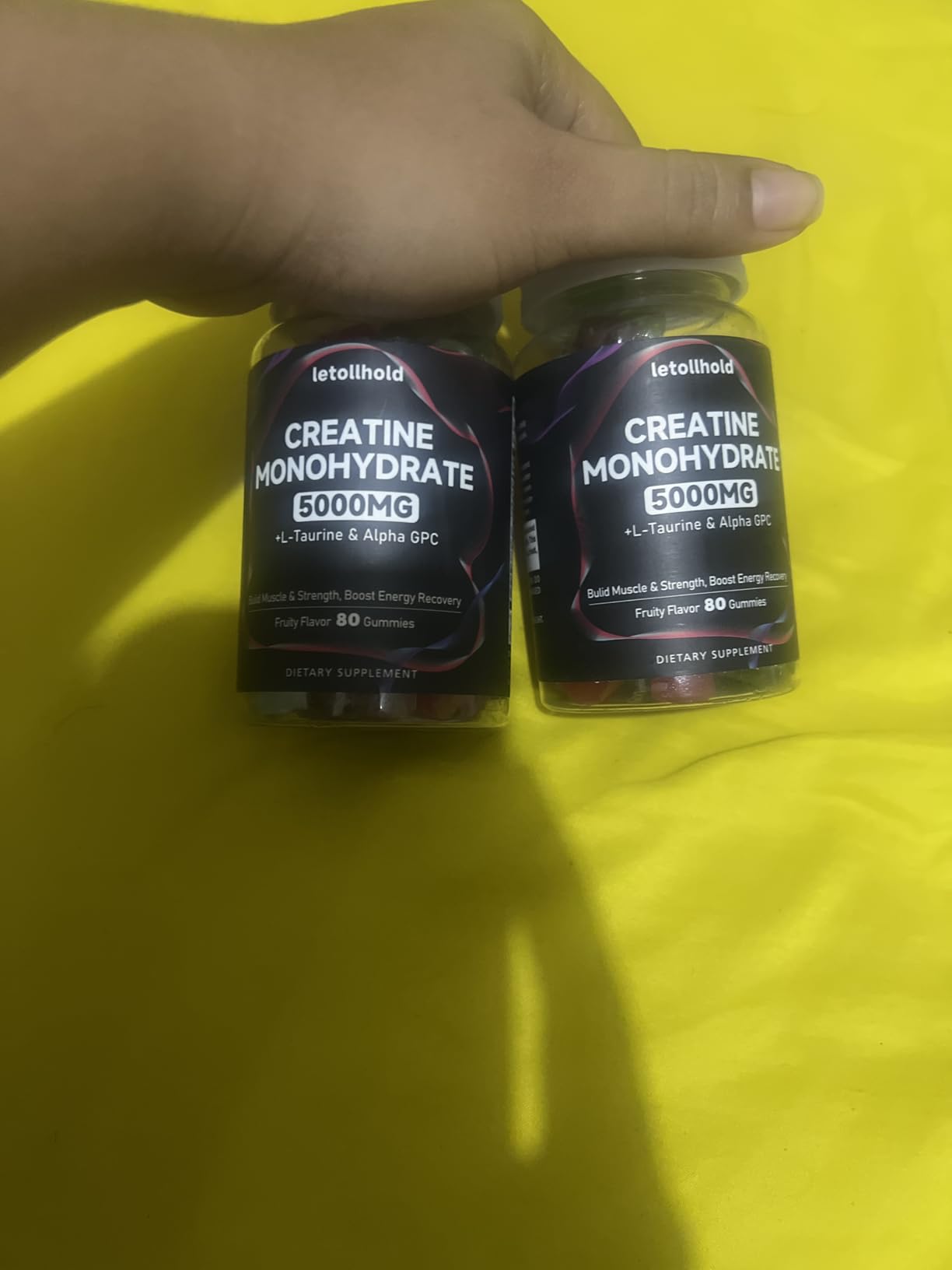 Creatine Monohydrate Gummies 5g for Women & Men - Creatine Gummies for Women Pre Workout Chewables with L-Taurine & Alpha GPC, Sugar-Free Muscle Builder, Energy Boost, Vegan Non-GMO (160 Count) customer photo 2