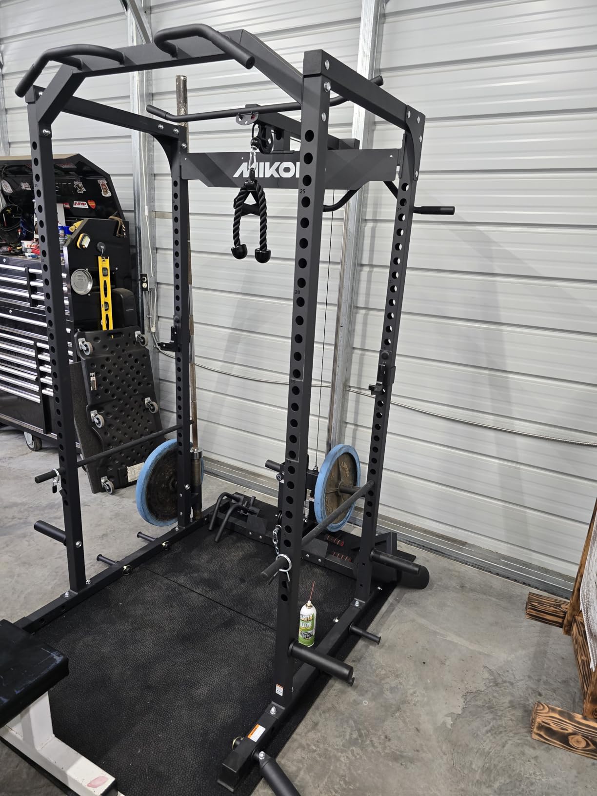 Mikolo F4 2.0 Power Cage with Dual-Track Smooth Pulley System, 1200LBS Power Rack with Leg Hold-Down for Heavy LAT Pulldowns customer photo 2