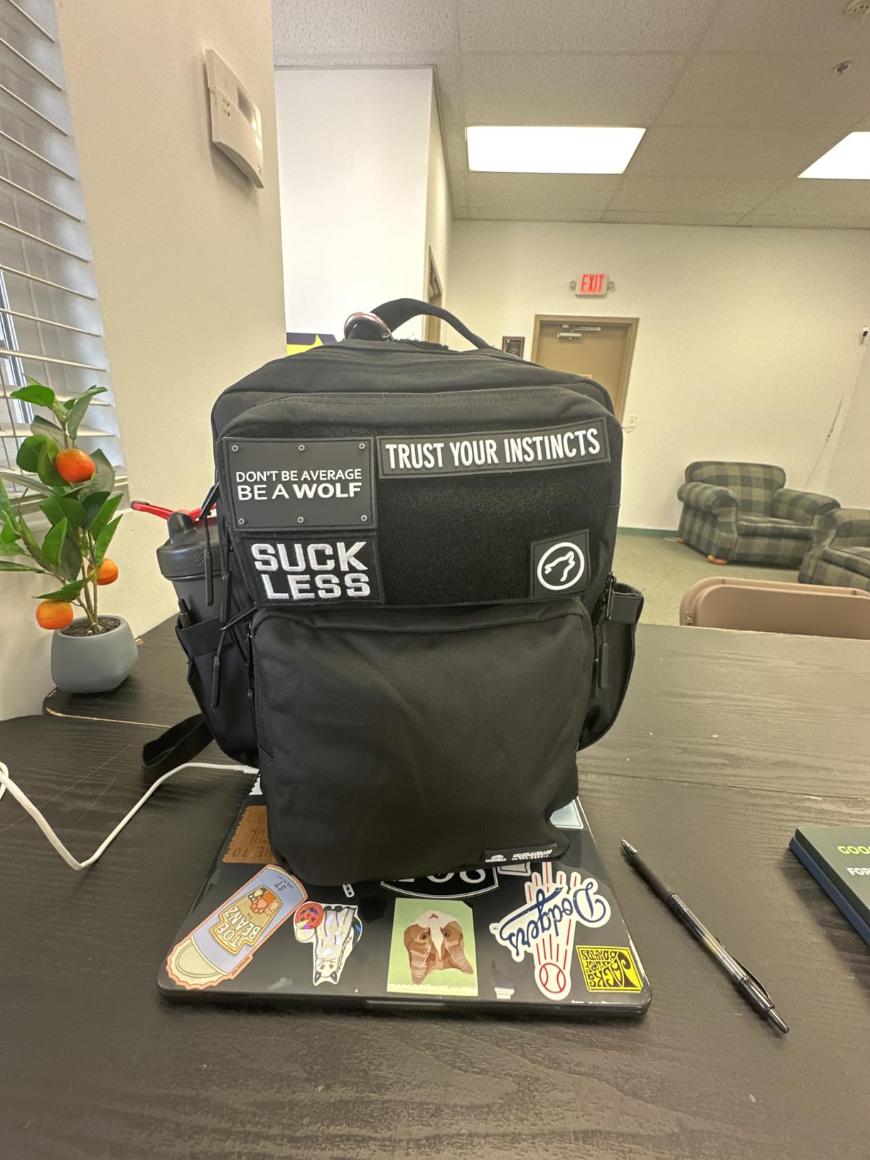 WOLFpak 15L Slim Tactical Gym Backpack - Durable 1000D Waterproof Oxford Material | Minimalist Daypack w/Laptop Pocket & Dual Cup Holders | Great for Travel & Everday Carry | (Mesh) customer photo 1