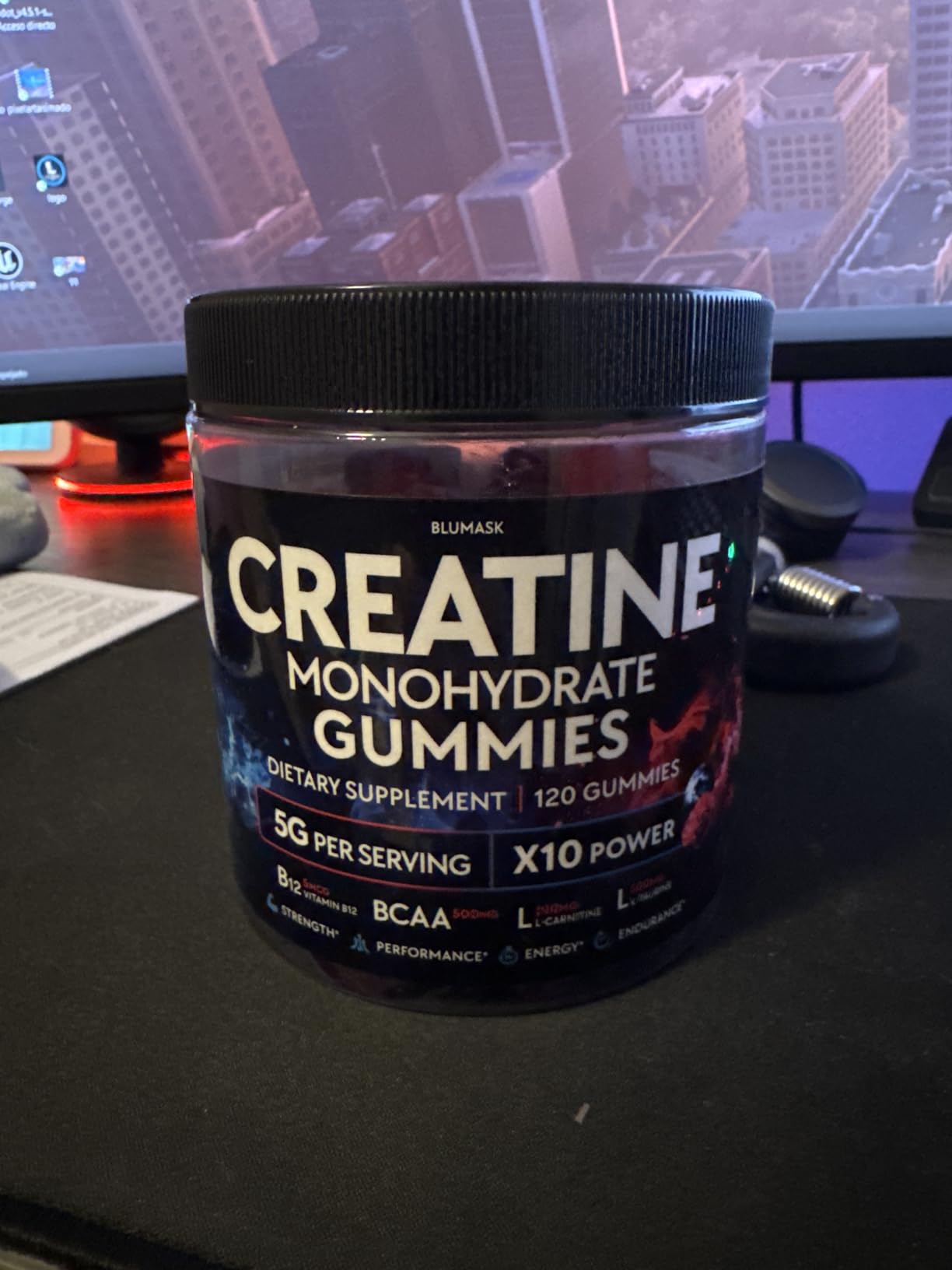 Creatine Monohydrate Gummies Complex 5000 MG for Men & Women with BCAA, L-Carnitine, Taurine & Vitamin B12, Strength & Energy Support, Flavored and Chewable customer photo 2