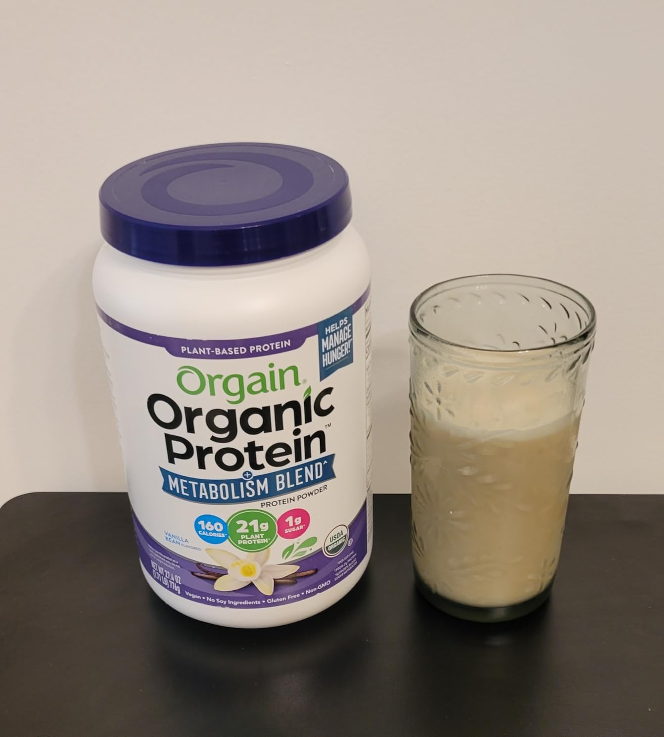Orgain Organic Protein + Metabolism Blend Powder, Vanilla Bean - 21g Plant Protein, 5g Prebiotic Fiber, No Lactose Ingredients, Low Sugar, Non-GMO, for Shakes & Smoothies, 1.71 lb customer photo 1