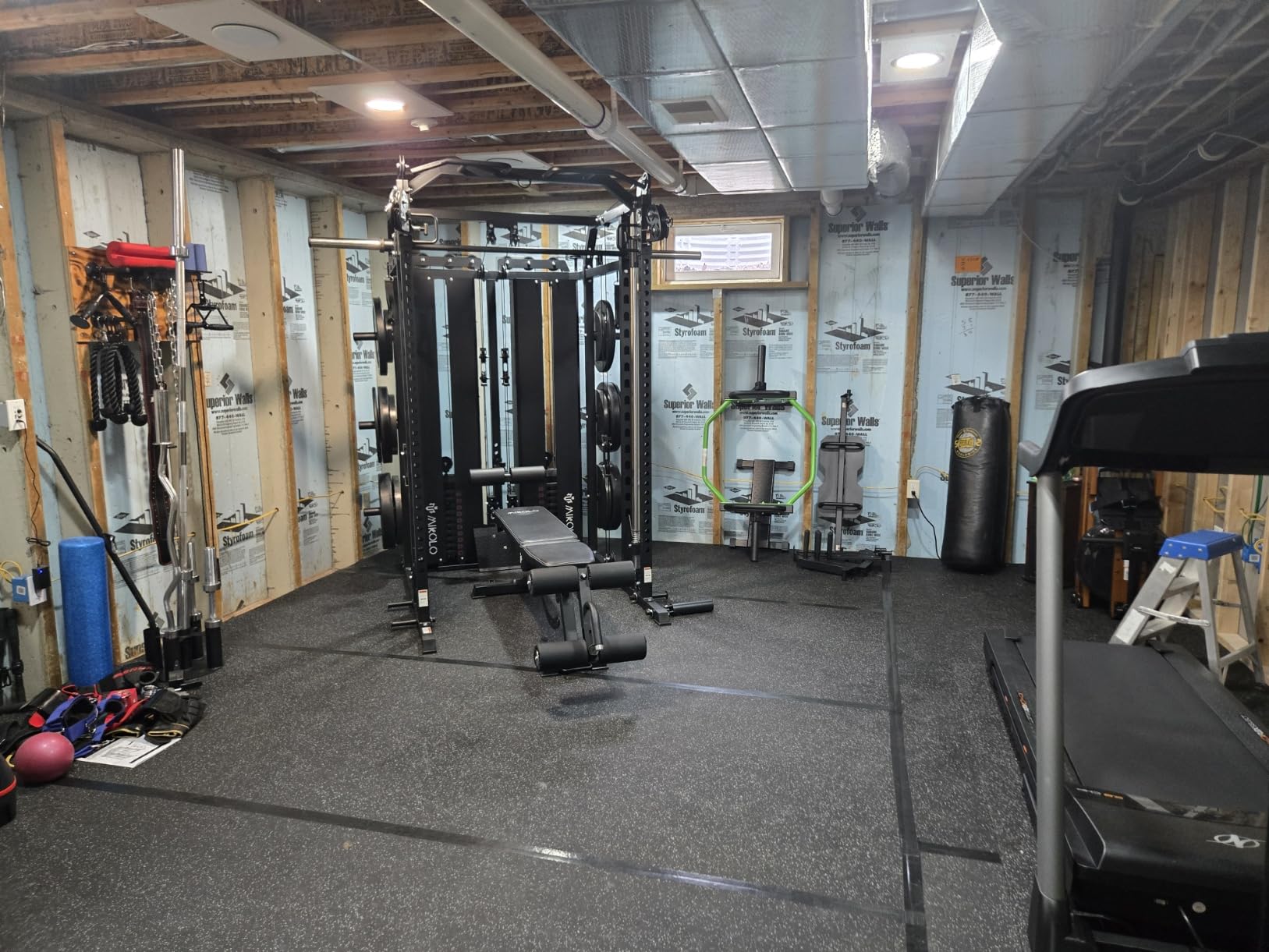 Mikolo Smith Machine with Weight Stack, Power Cage Home Gym System with LAT Pulldown & Cable Crossover, Multi-Functional Trainer with Dual Pulley System customer photo 2