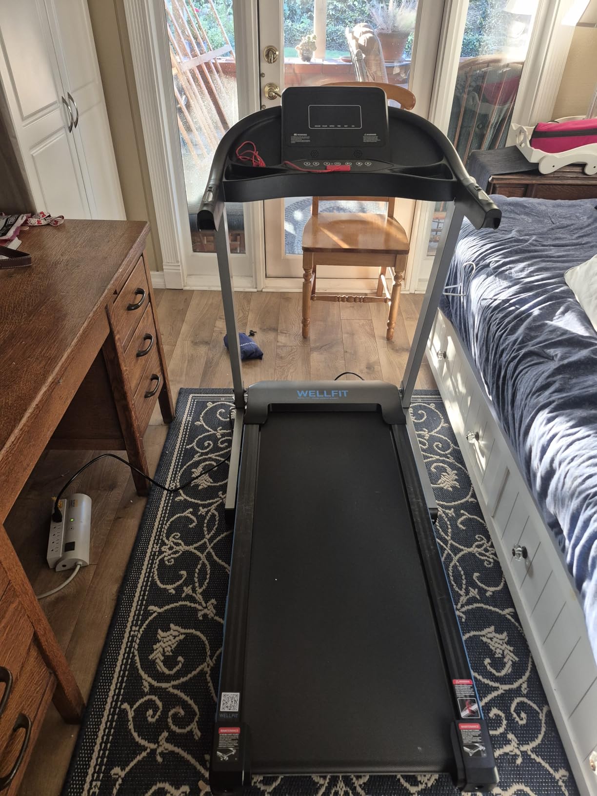 WELLFIT Treadmill with 15% Auto Incline, 400lbs Treadmills with Handlebar for Home, Voice Control Mute Remote, Under Desk Treadmill for Home Small Office, Walking Pads Work with KINOMAP Apple Health customer photo 2