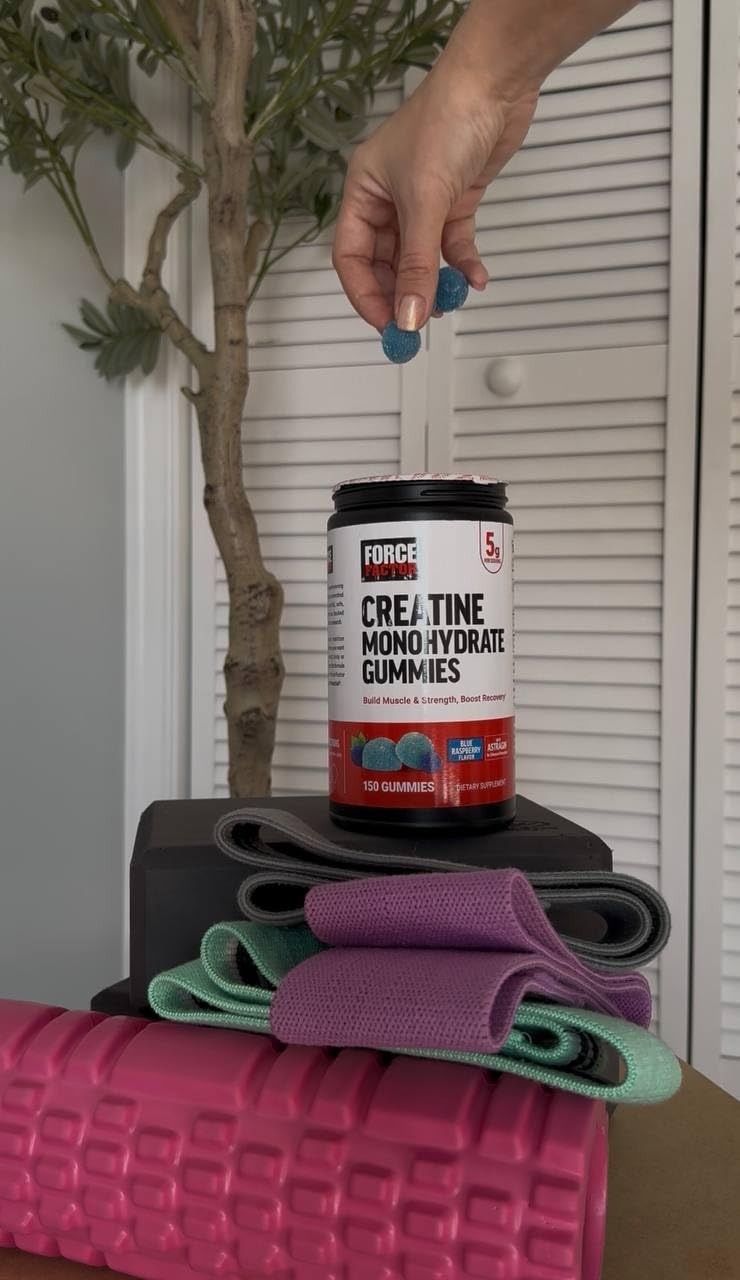 Force Factor Creatine Monohydrate Gummies, NSF Certified, 5g Dose for Men & Women to Support Muscle, Strength, Recovery, Cognitive Health & Memory, Packaging May Vary, Blue Raspberry, 150 Gummies customer photo 1