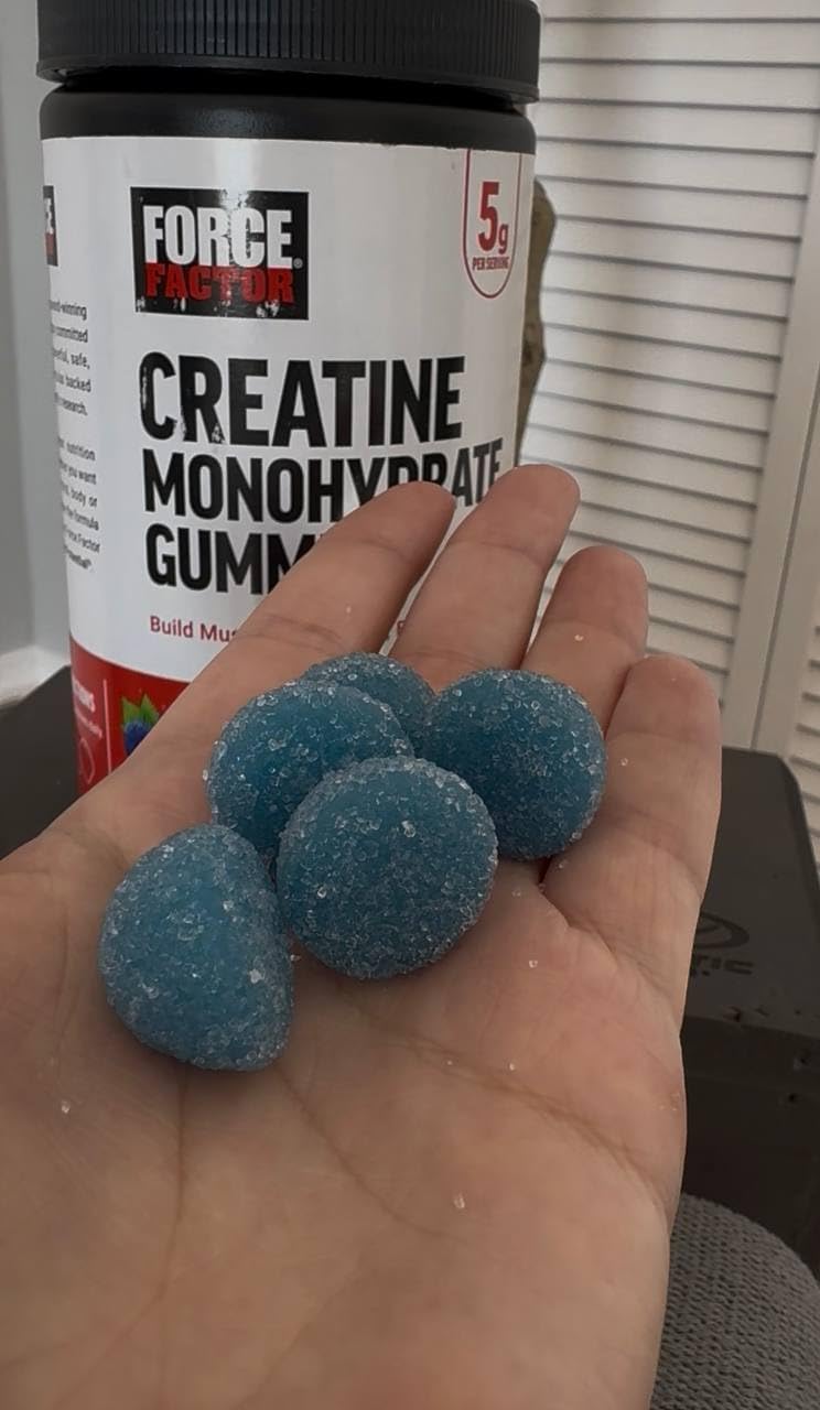 Force Factor Creatine Monohydrate Gummies, NSF Certified, 5g Dose for Men & Women to Support Muscle, Strength, Recovery, Cognitive Health & Memory, Packaging May Vary, Blue Raspberry, 150 Gummies customer photo 2
