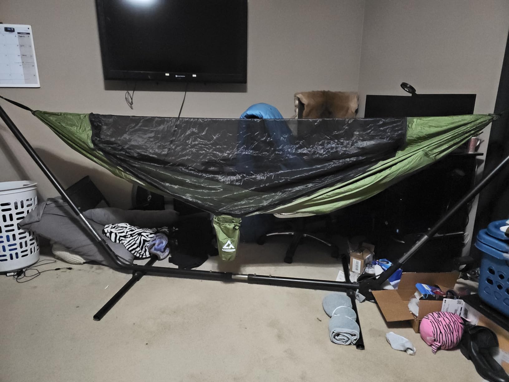 Camping Hammock with Mosquito Net with Built-in Underquilt - Built-in Quilt for Lightweight Soft Warm 4 Seasons, Great for Hiking Backpacking Camping Travel (Hold Up to 500lbs) - Olive Green customer photo 1