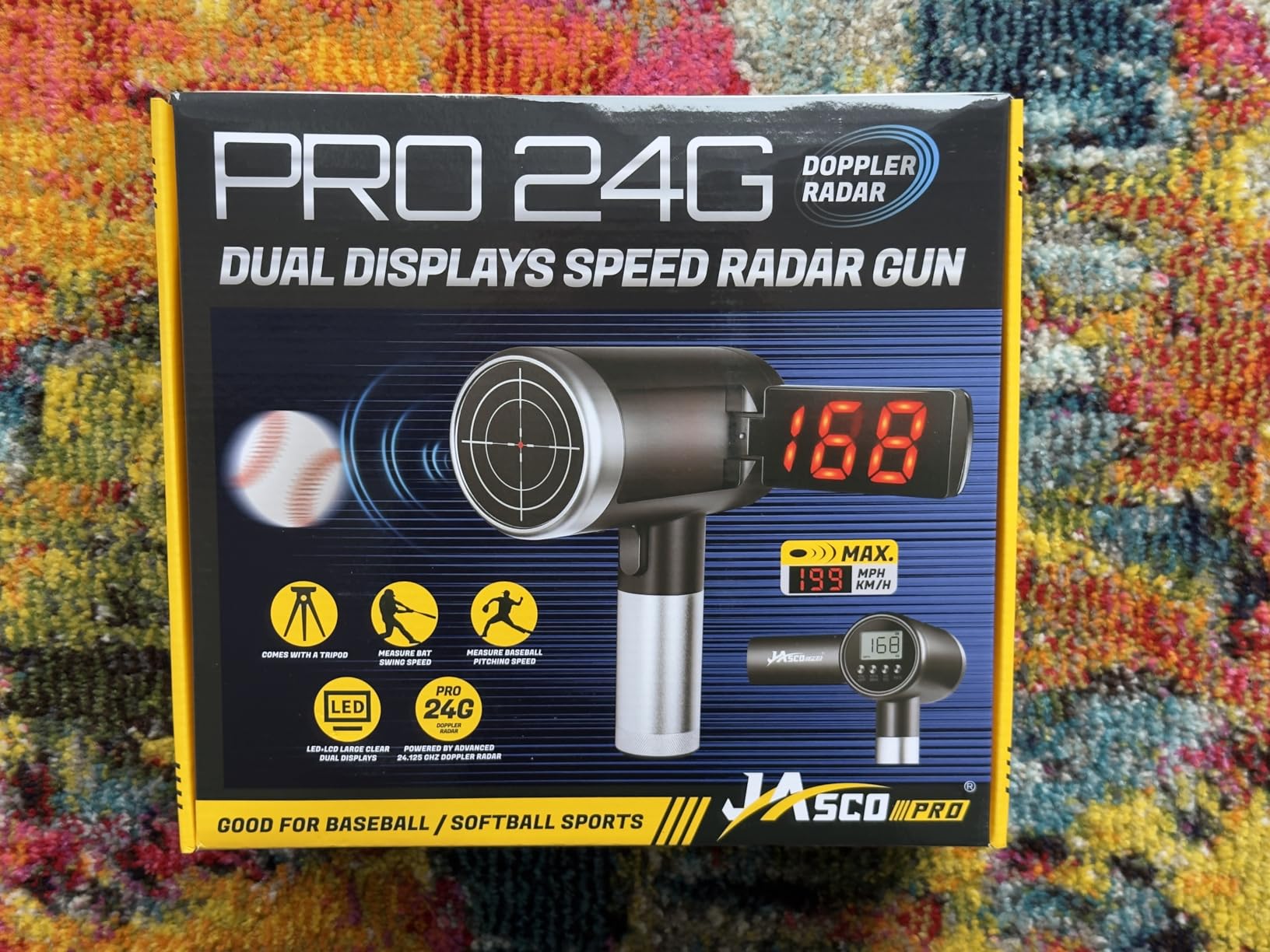 JASCOPRO Upgrade Baseball Radar Gun with Tripod, LED + LCD Dual Display, Accuracy Speed Radar Gun for Pitching & Swing, Handheld or Hand Free Multi-Sport Speed Radar Training Equipment for All Players customer photo 2