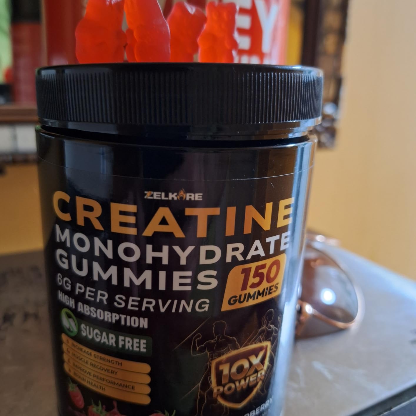 Creatine Gummies Monohydrate 6G with Beta-Alanine, BCAA 2:1:1, L-Taurine, Vitamin B6 & B12, Pre-Workout Gummy for Men & Women - Muscle Strength, Endurance & Recovery, Sugar Free, Vegan, 150 Gummies customer photo 1