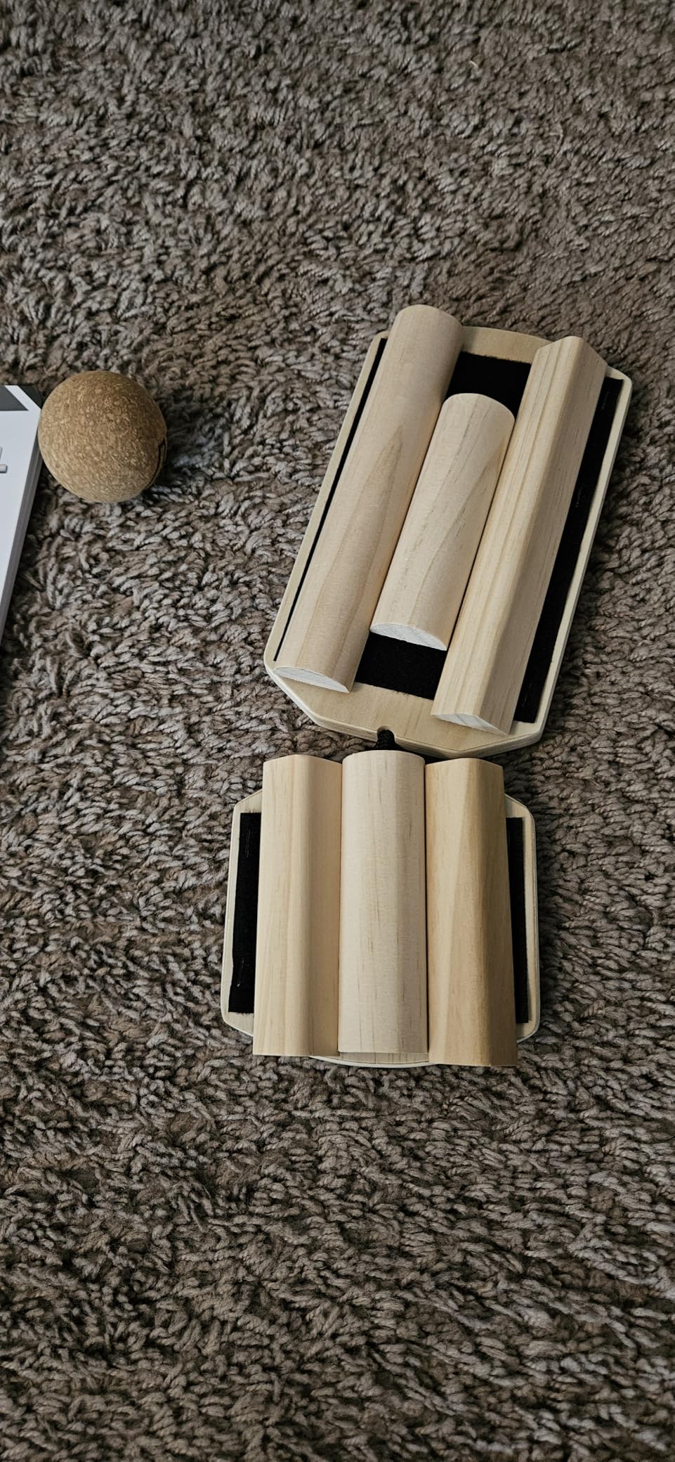 HAPBEAR Axis Board Ankle Balance Board Single Leg Balance Board - Ankle Strengthener, Blackboard Foot Trainer for Conditioning & Stability - 80 Configurations w/ Training Guide & Cork Ball - Natural Wood customer photo 1
