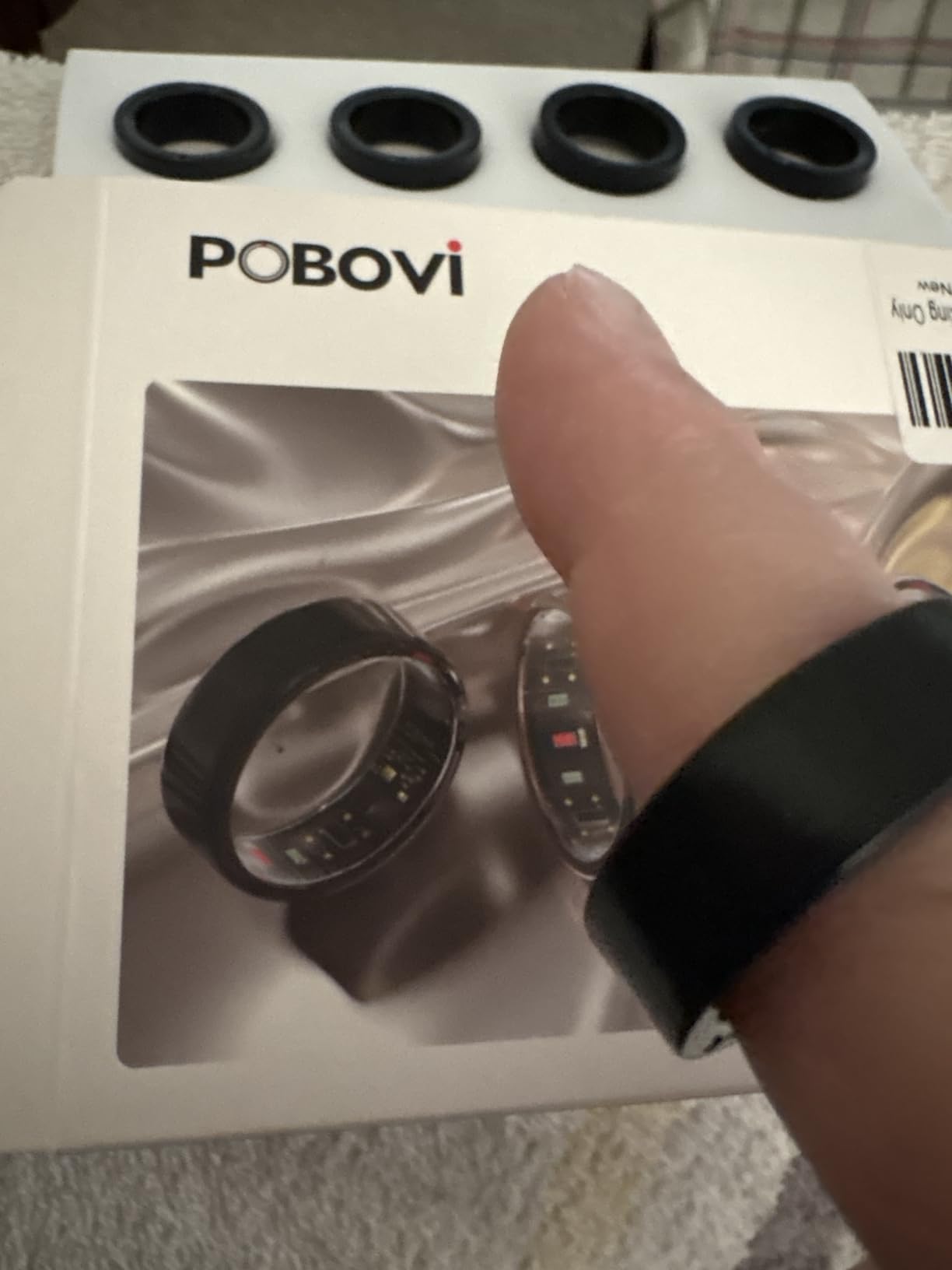 POBOVi Gen 2 Titanium Smart Ring for Women & Men, Sleep & Heart Rate Tracker, No Subscription, Size Before You Buy (Black, 12) customer photo 2