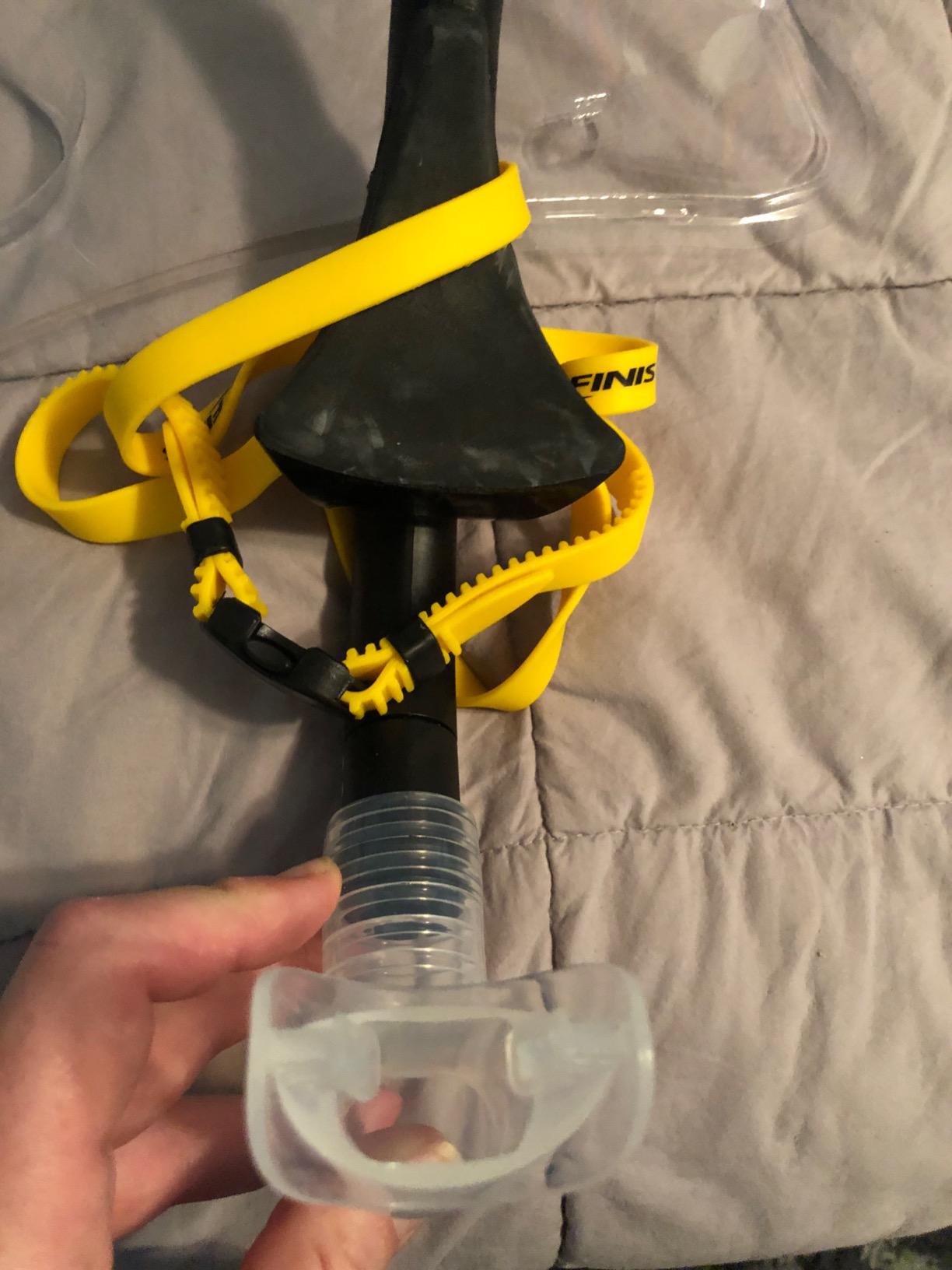 FINIS Stability Swimmer's Snorkel - Bracketless - Center-Mount Swim Training Snorkel - Adjustable Fit - Silicone Mouthpiece customer photo 2