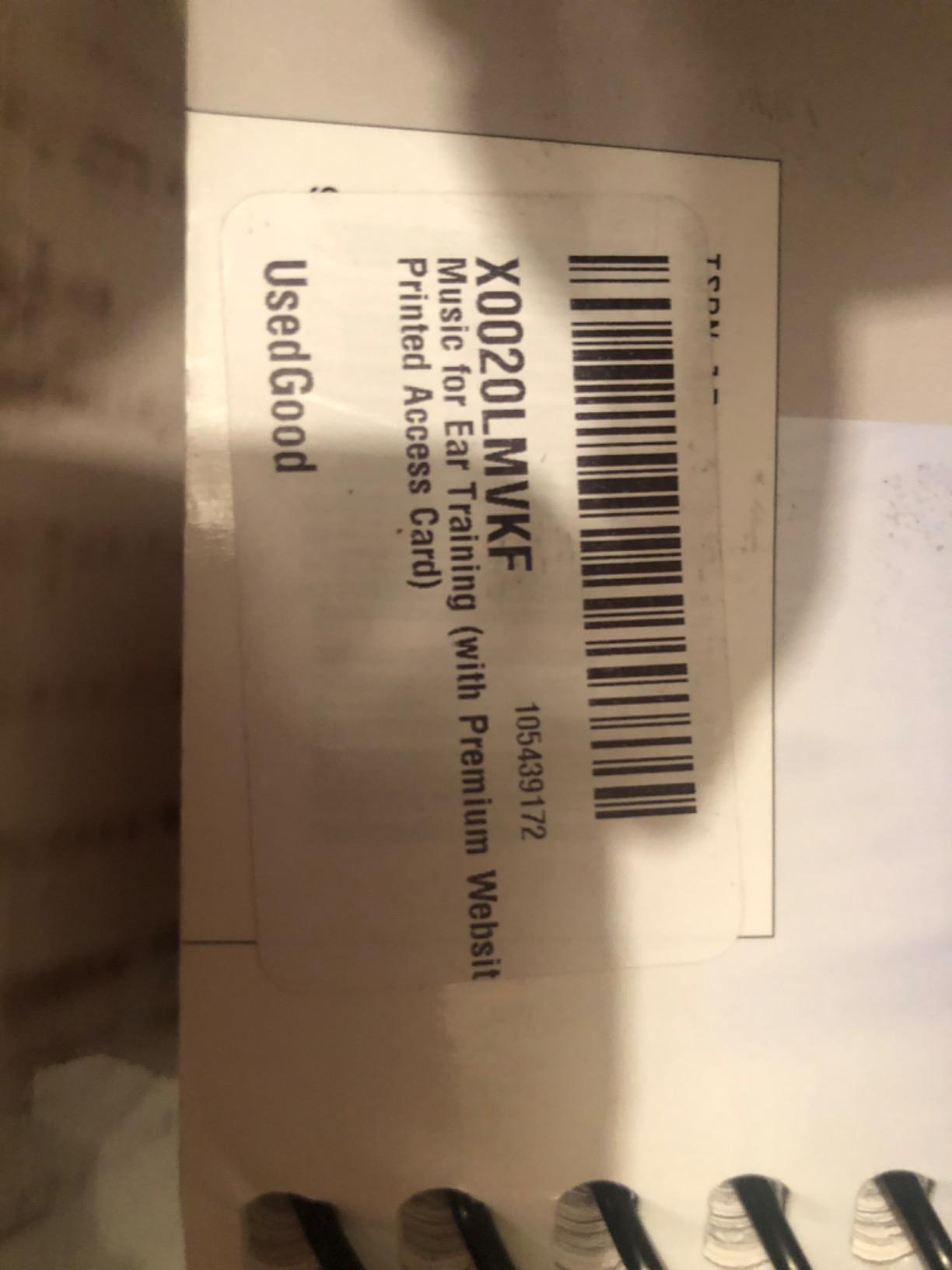 Music for Ear Training (with Premium Website Printed Access Card) customer photo 1