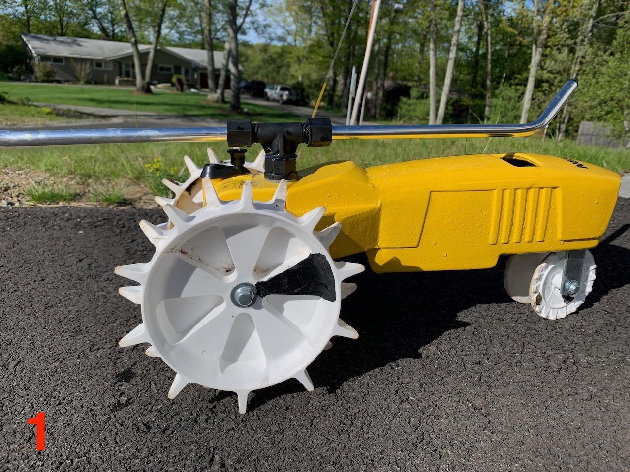 Nelson Rain Train 13,500 Square Feet Cast Iron Outdoor Lawn Traveling Water Sprinkler for Yard, and Garden, with Auto Shut Off, Yellow customer photo 2