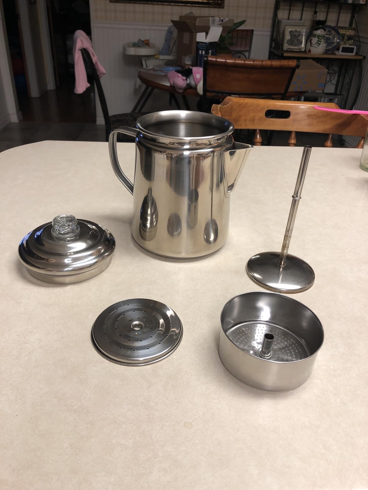 Coleman Stainless Steel Coffee Percolator, 12-Cup Capacity Durable Outdoor Coffee Maker for Camping, Backpacking, RV, Stovetop, Campfire, & More, No Filters Needed customer photo 1