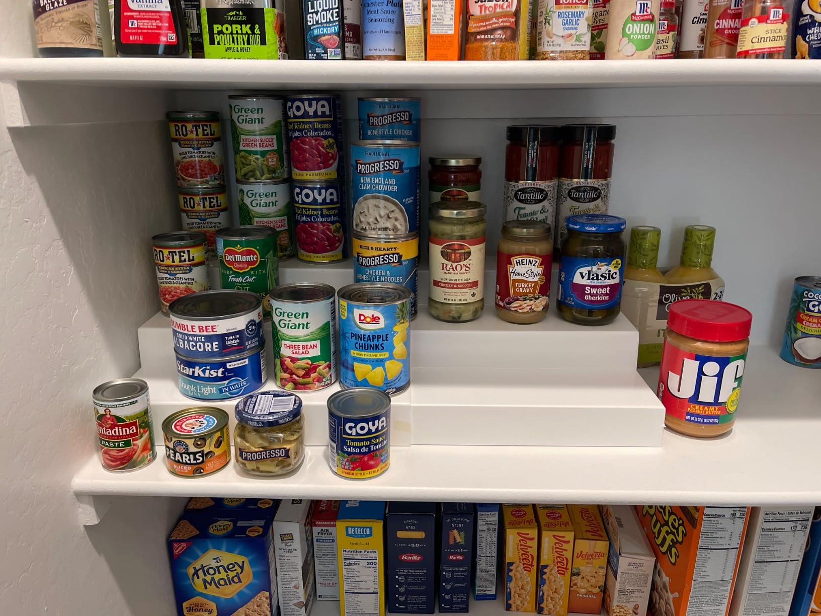 Dial Industries 3 Tier Expandable Pantry Shelf Organizer, Standard | Slides open to fit narrow or wide cabinets, Adds extra levels for canned goods and jars, Great for pantry, cupboard or closet customer photo 1