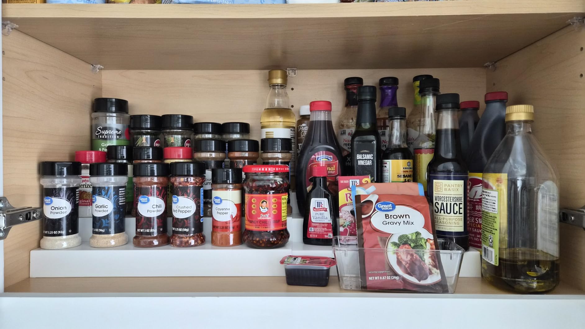 Dial Industries 3 Tier Expandable Pantry Shelf Organizer, Standard | Slides open to fit narrow or wide cabinets, Adds extra levels for canned goods and jars, Great for pantry, cupboard or closet customer photo 2