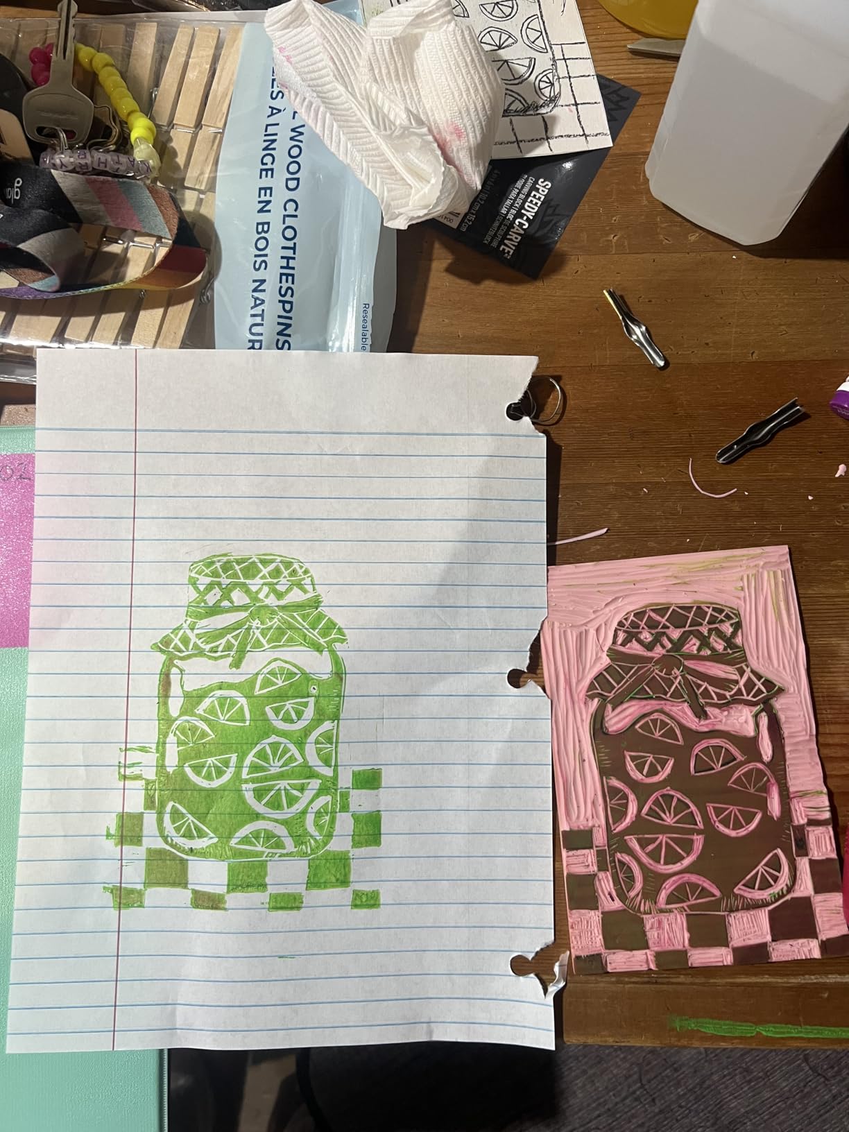Speedball 3471 Super Value Block Printing Starter Kit - Includes Ink, Brayer, Lino Handle and Cutters, Speedy-Carve customer photo 2