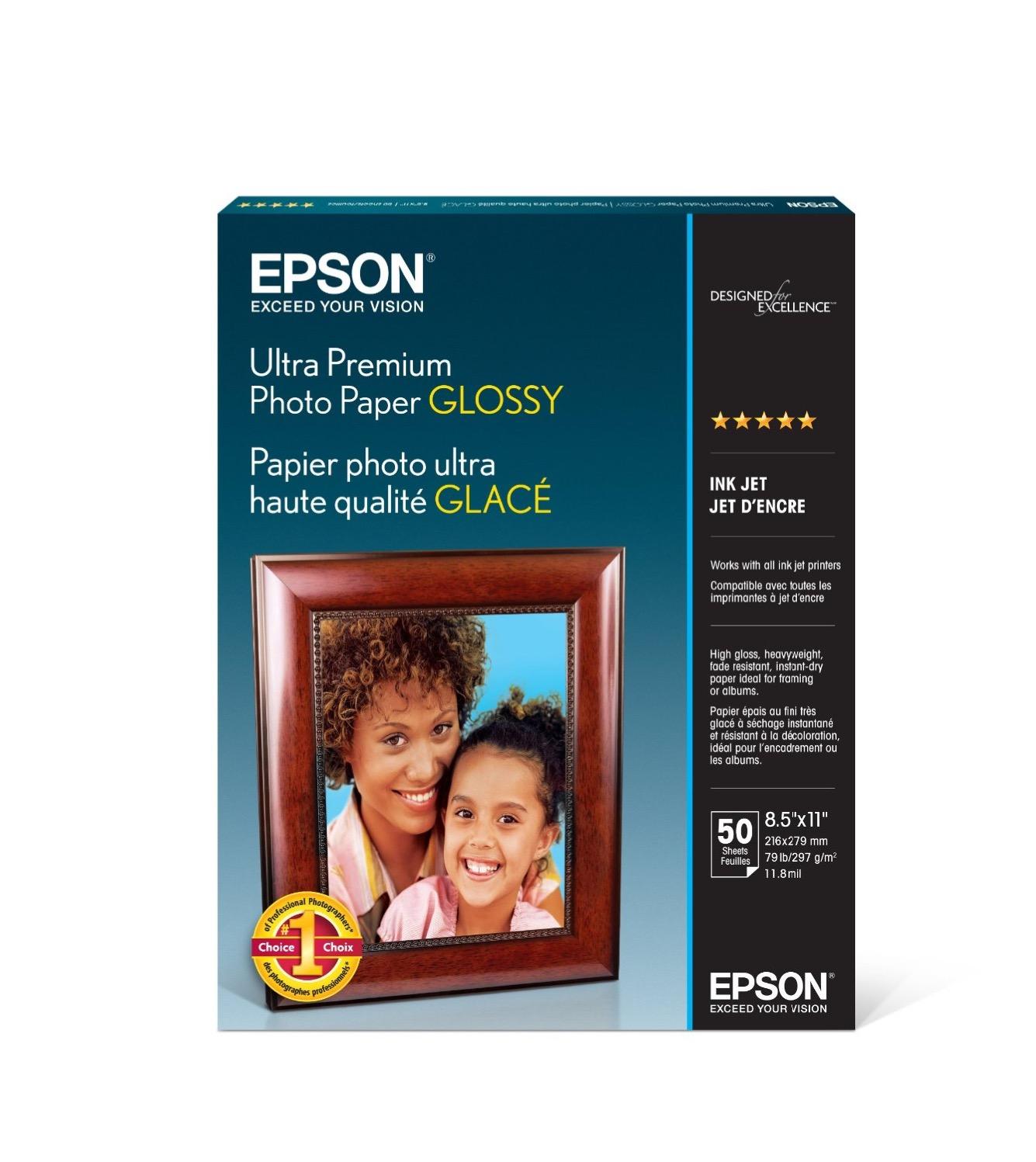 Epson Ultra Premium Photo Paper Glossy (8.5x11 Inches, 50 Sheets) (S042175), White customer photo 2