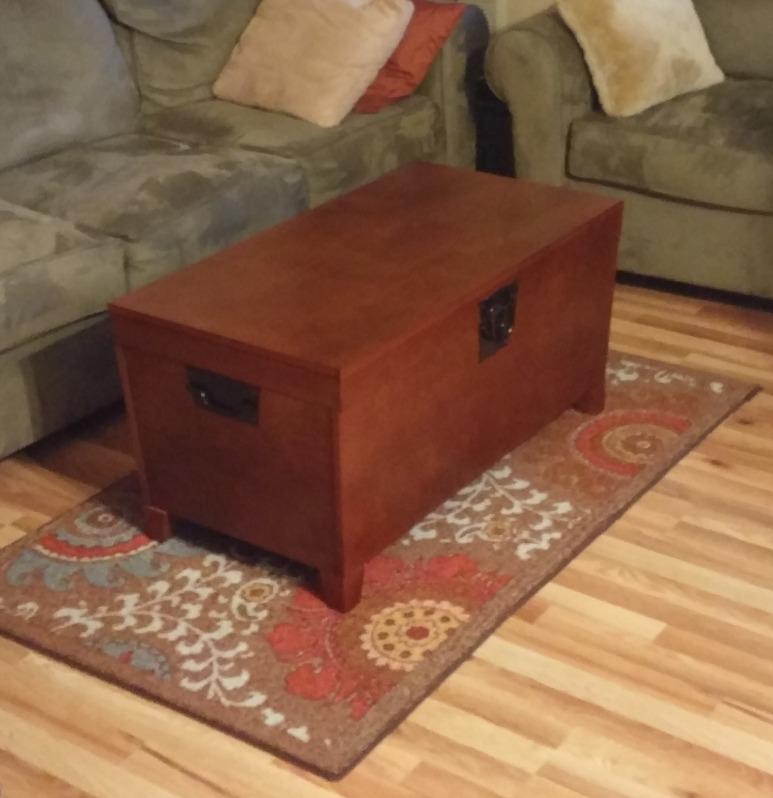SEI Furniture - Pyramid Lift-top Trunk Coffee Table - Transitional Design, Brown Finish - Ideal for Living Room, Family Room (CK1224) customer photo 2