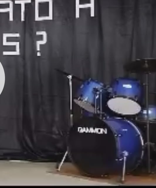 Gammon Percussion Full Size Complete Adult 5-Piece Drum Set with Cymbals, Stands, Stool, and Sticks - Black customer photo 2