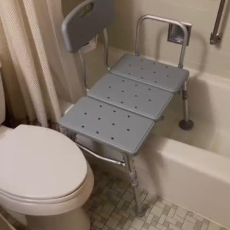 Drive Medical Tub Transfer Bench for Bathtub, Height Adjustable | Aluminum Tub Transfer Bench Offers Comfortable Backrest and Height Adjustable Design, 350 Lb Capacity customer photo 1