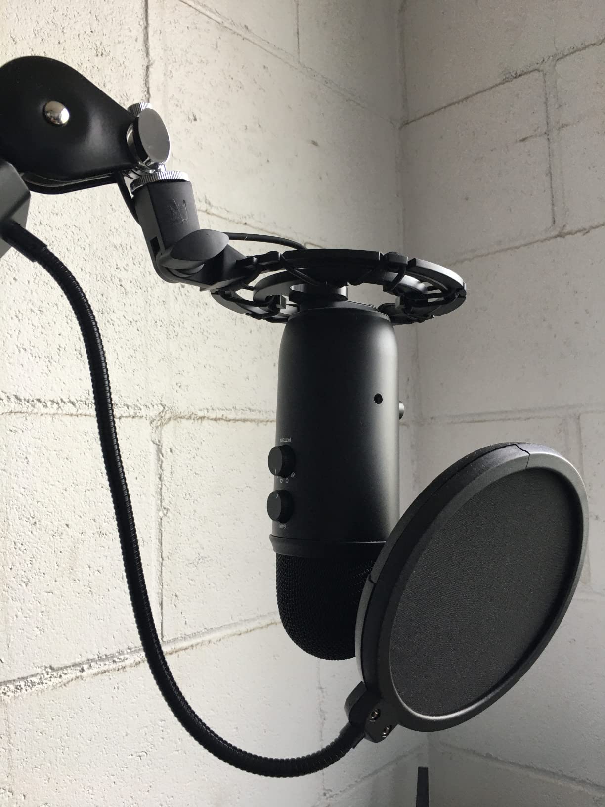 NEEWER Professional Microphone Pop Filter Shield | Compatible with Blue Yeti and Other Mic, Dual Layered Wind Pop Screen, Flexible 360 Degree Gooseneck Clip, Stabilizing Arm customer photo 1
