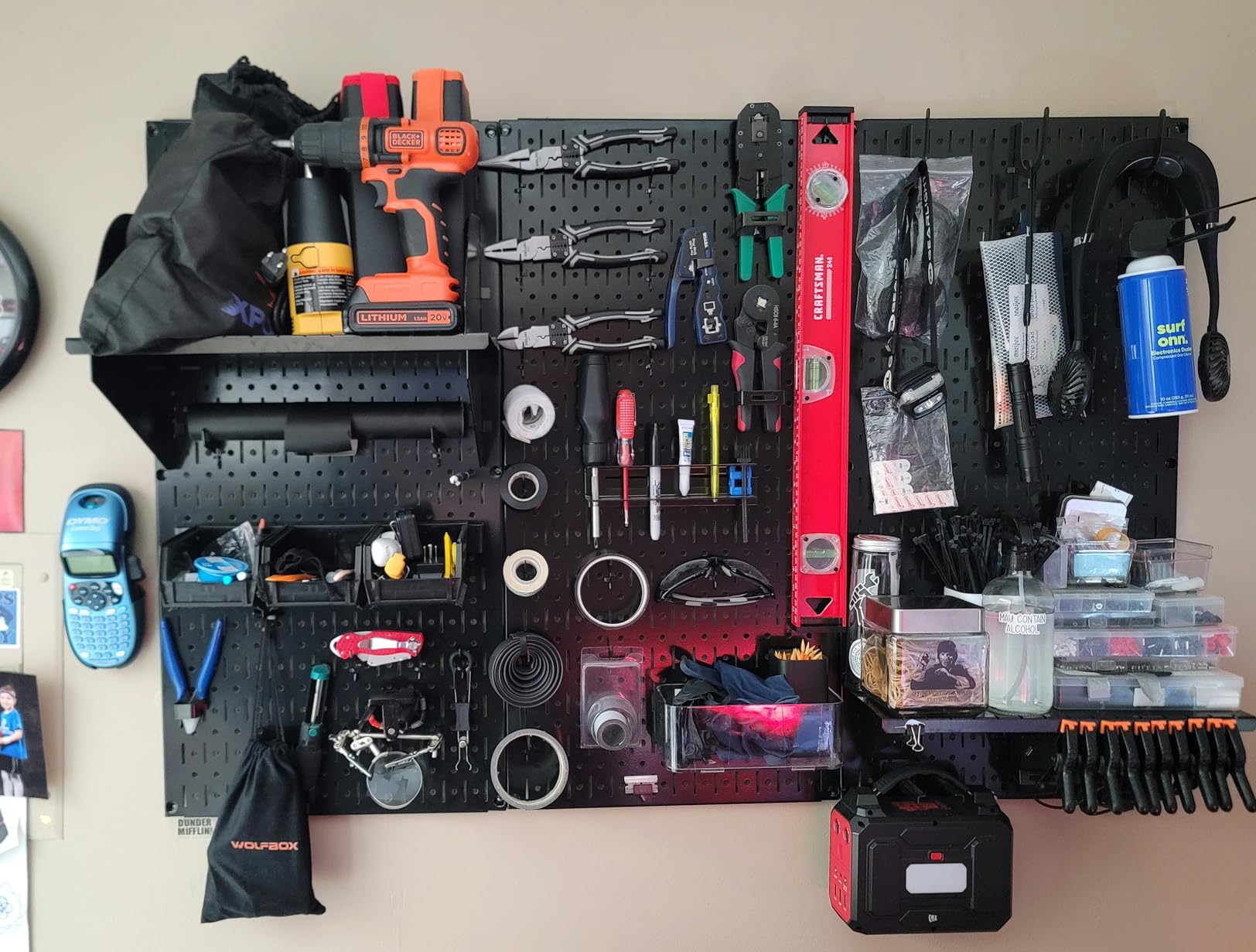 Wall Control Pegboard Organizer 4 ft. Metal Pegboard Standard Tool Storage Kit with Black Toolboard and Black Accessories customer photo 2
