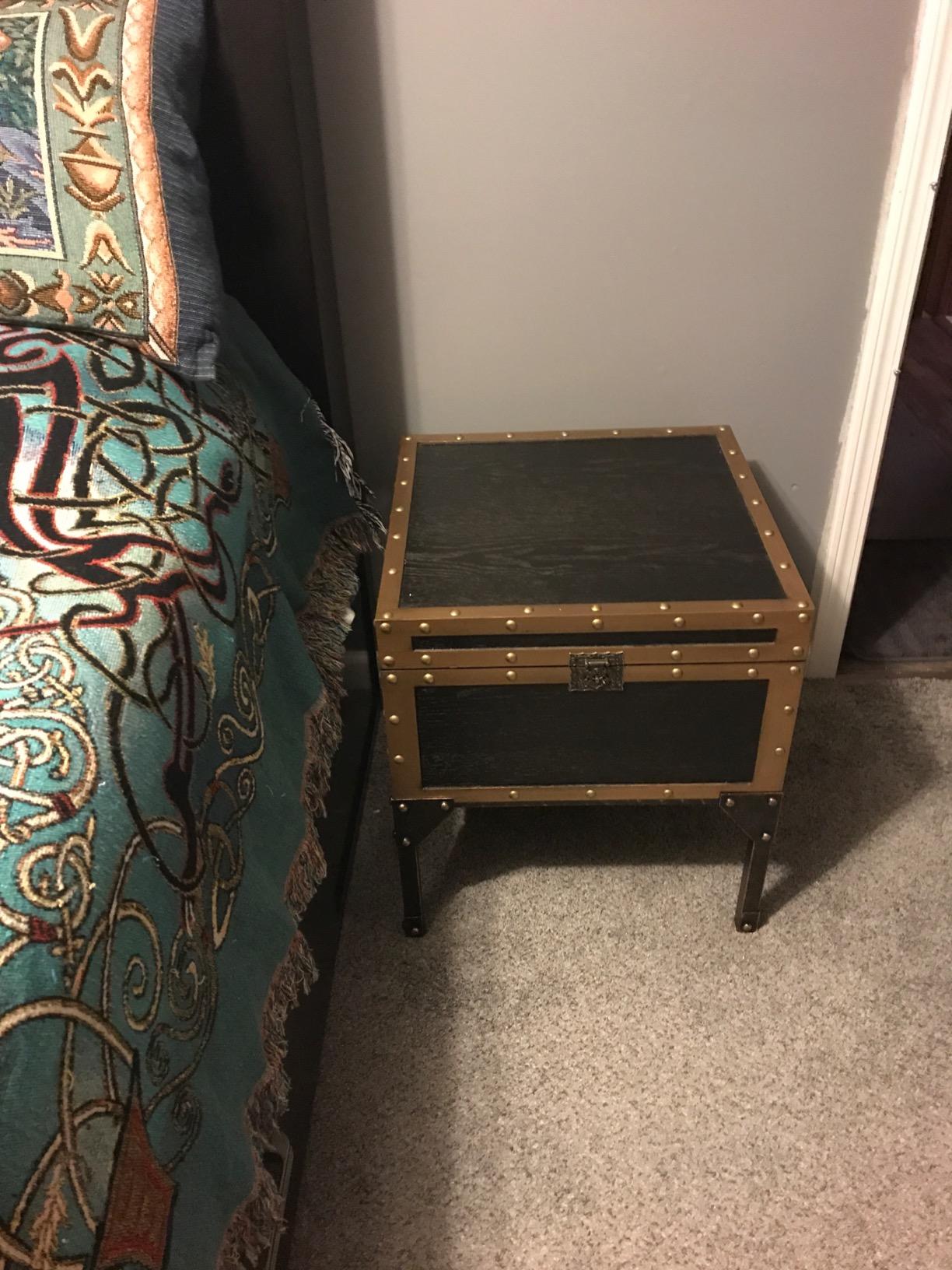 SEI Furniture - Drifton Travel Trunk End Table - Transitional Design, Black Metal and Wood - Ideal for Living Room, Bedroom (CK3182) customer photo 1
