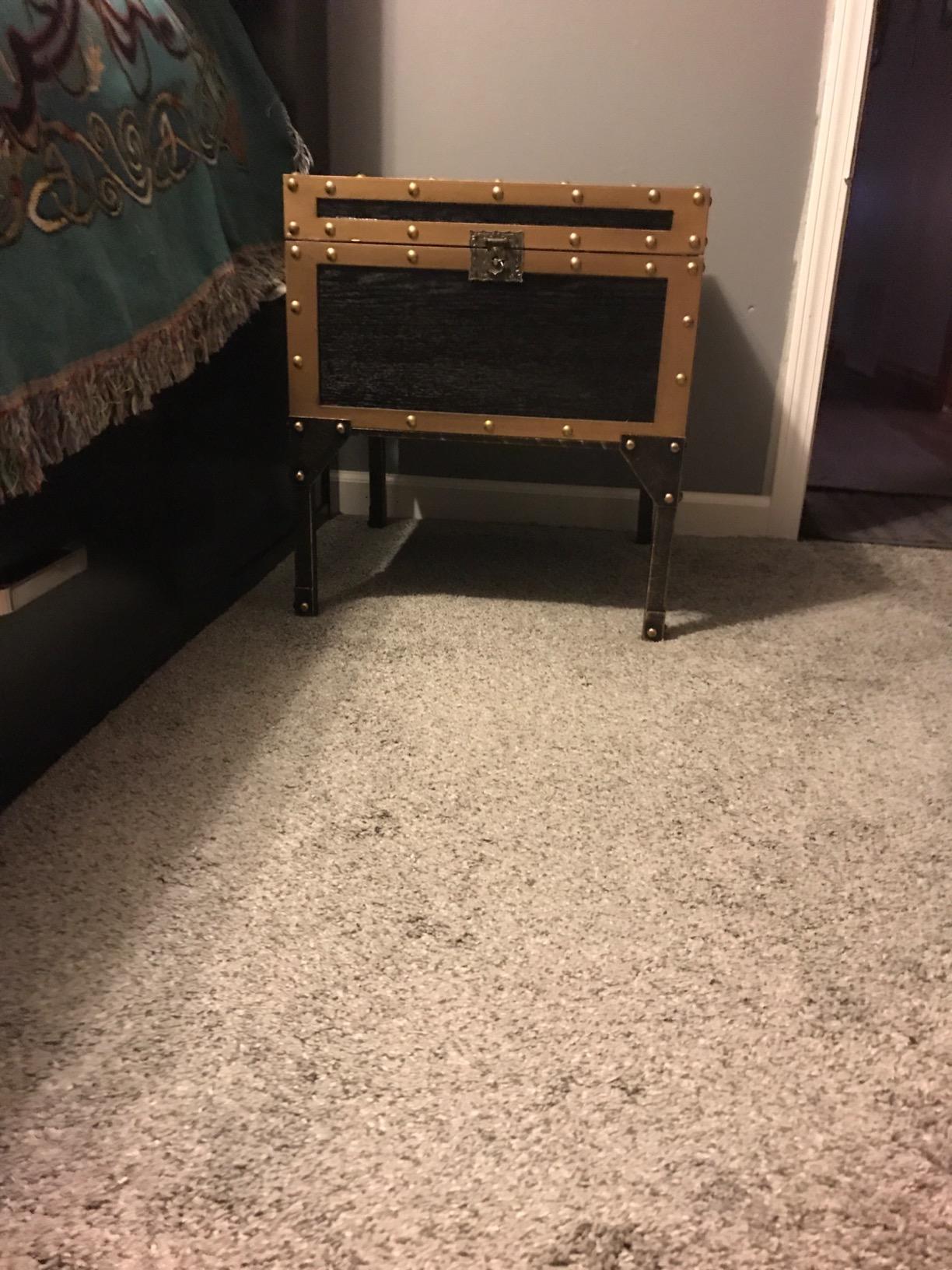 SEI Furniture - Drifton Travel Trunk End Table - Transitional Design, Black Metal and Wood - Ideal for Living Room, Bedroom (CK3182) customer photo 2