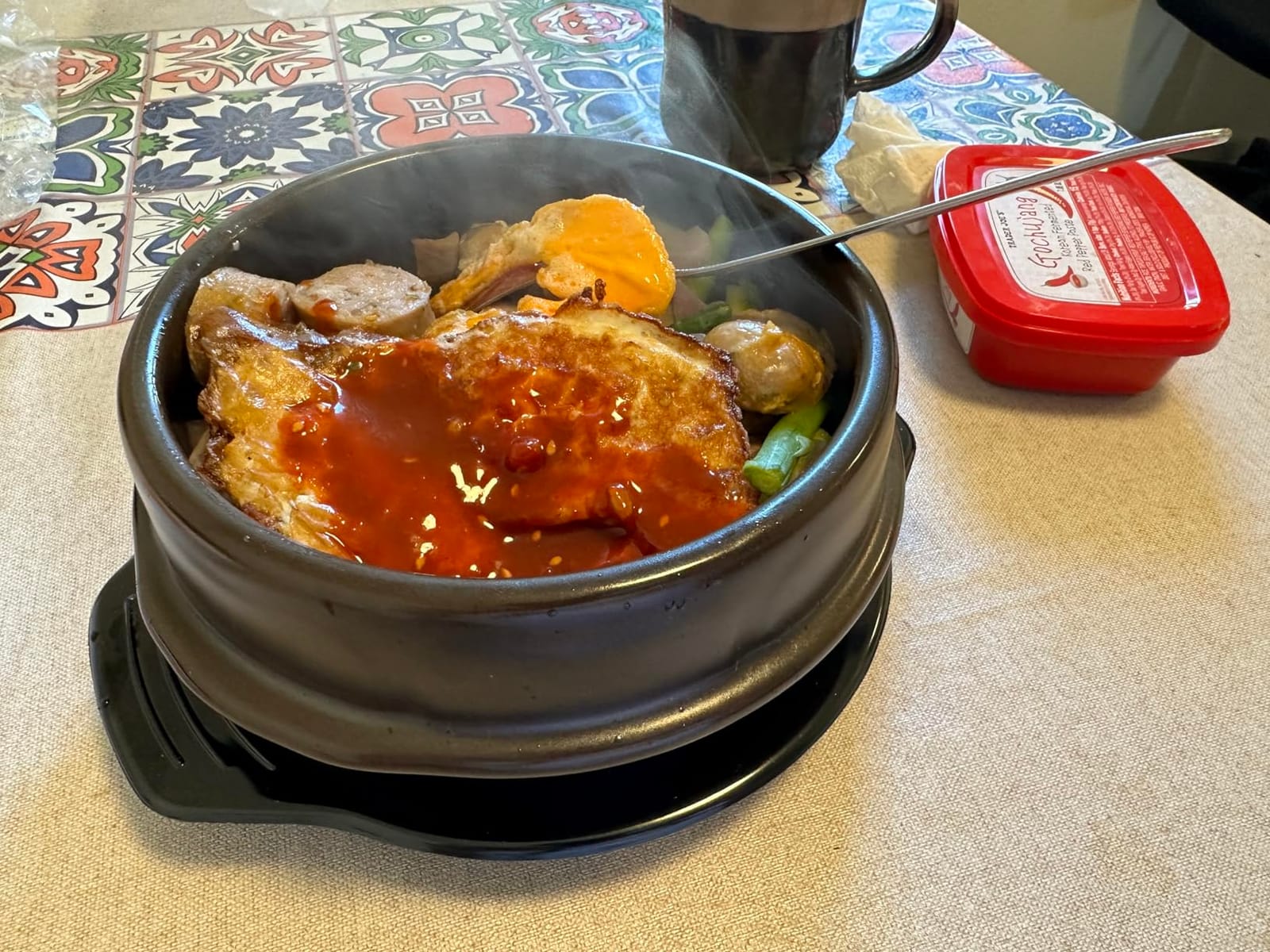 Crazy Korean Cooking Korean Stone Bowl (Dolsot), Sizzling Hot Pot for Bibimbap and Soup - Premium Ceramic (Medium - No Lid) customer photo 1