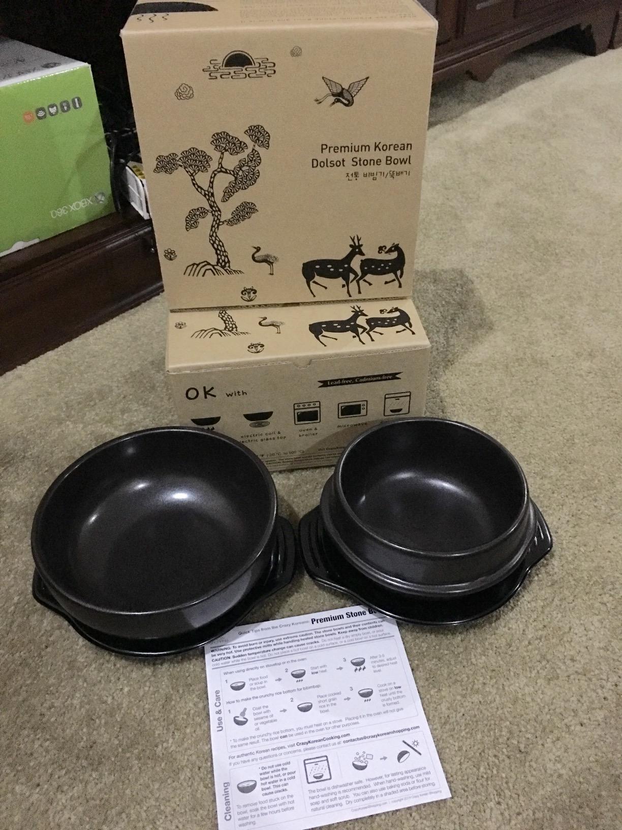 Crazy Korean Cooking Korean Stone Bowl (Dolsot), Sizzling Hot Pot for Bibimbap and Soup - Premium Ceramic (Medium - No Lid) customer photo 2