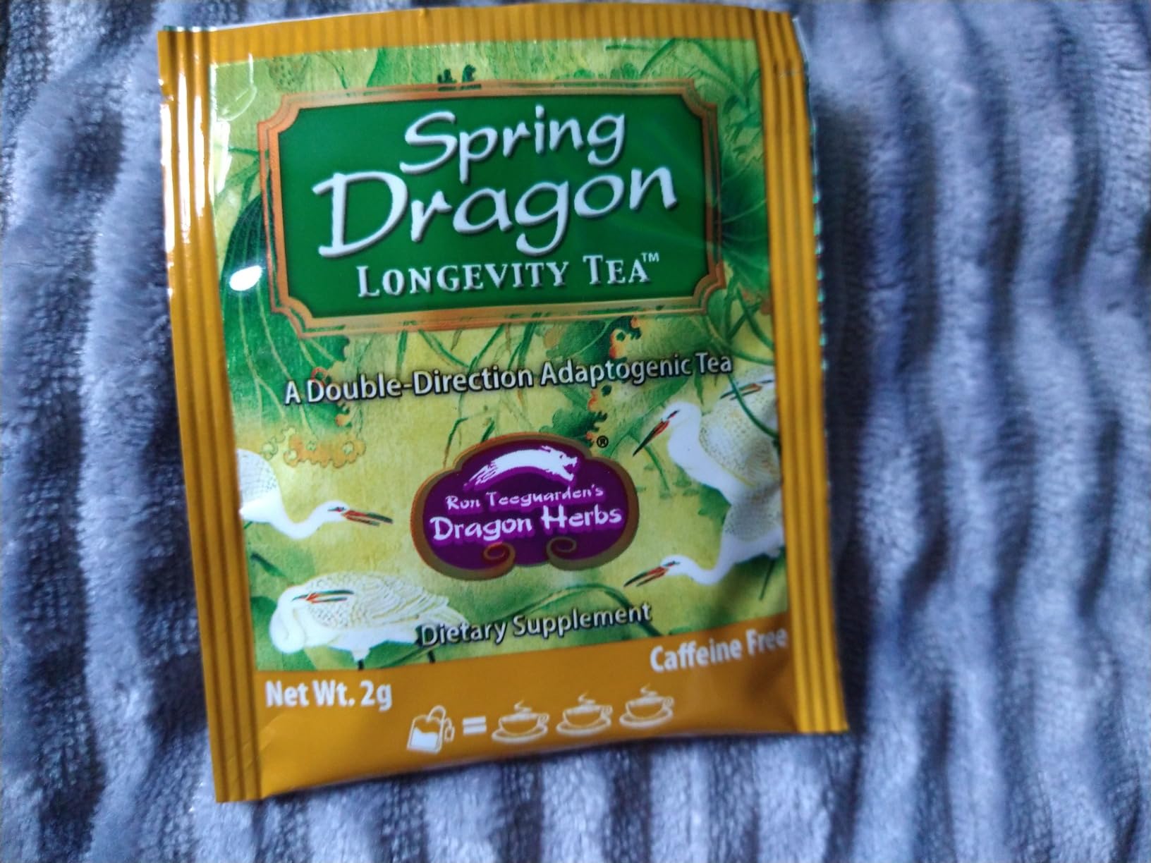 Dragon Herbs Spring Dragon Longevity Tea - Adaptogenic Gynostemma Leaf Herbal Tea Infused with Schizandra Berry, Goji Berry, Astragalus Root, Eleuthero Root, Luo Han Guo Fruit - Immune Support, Calming, Invigorating, Energy, Soothing, Digestion Support, Caffeine Free - 20 Individually Wrapped Bags, Makes 60 servings customer photo 1