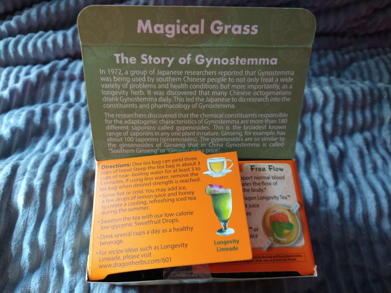 Dragon Herbs Spring Dragon Longevity Tea - Adaptogenic Gynostemma Leaf Herbal Tea Infused with Schizandra Berry, Goji Berry, Astragalus Root, Eleuthero Root, Luo Han Guo Fruit - Immune Support, Calming, Invigorating, Energy, Soothing, Digestion Support, Caffeine Free - 20 Individually Wrapped Bags, Makes 60 servings customer photo 2