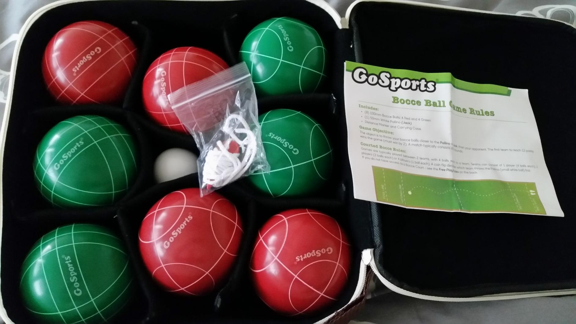 GoSports 100 mm Regulation Bocce Set with 8 Balls, Pallino, Case and Measuring Rope - Premium Official Size Set customer photo 1