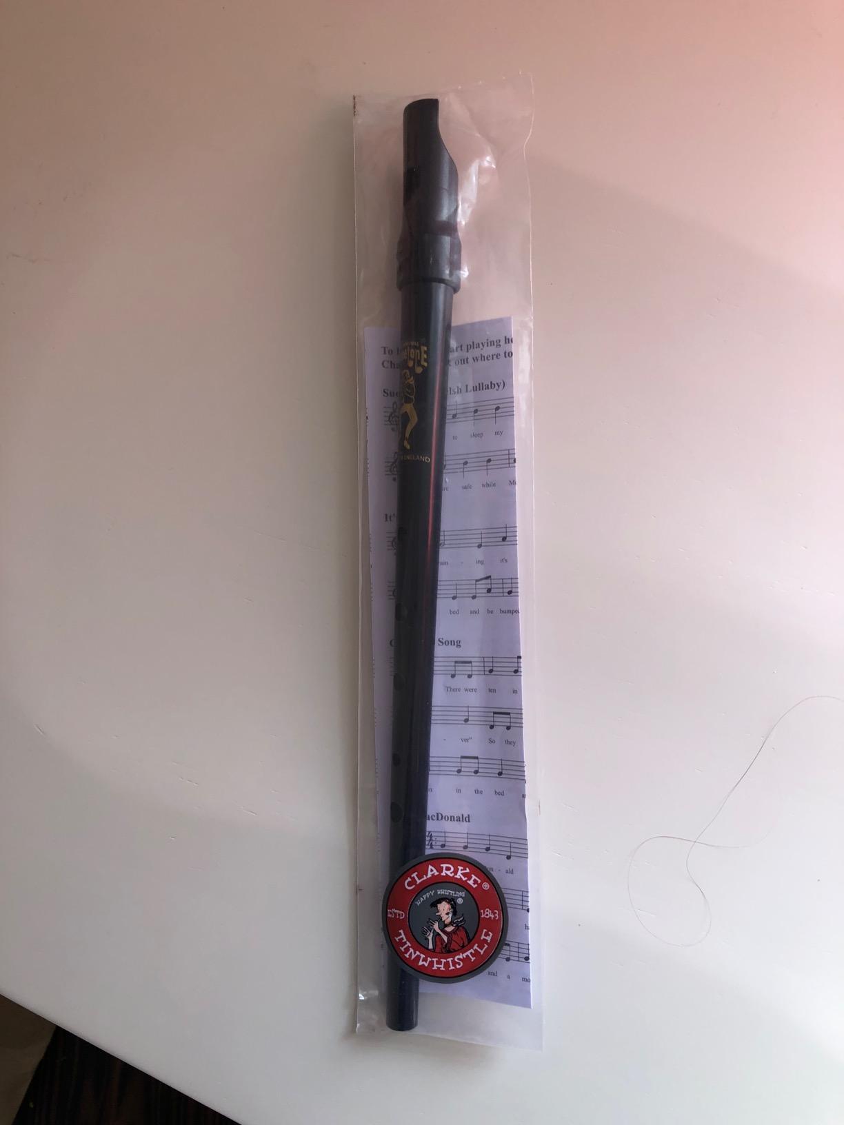 Clarke Sweetone Tinwhistle in D - Black Pennywhistle with Soft Black Cloth Whistle Pouch customer photo 1
