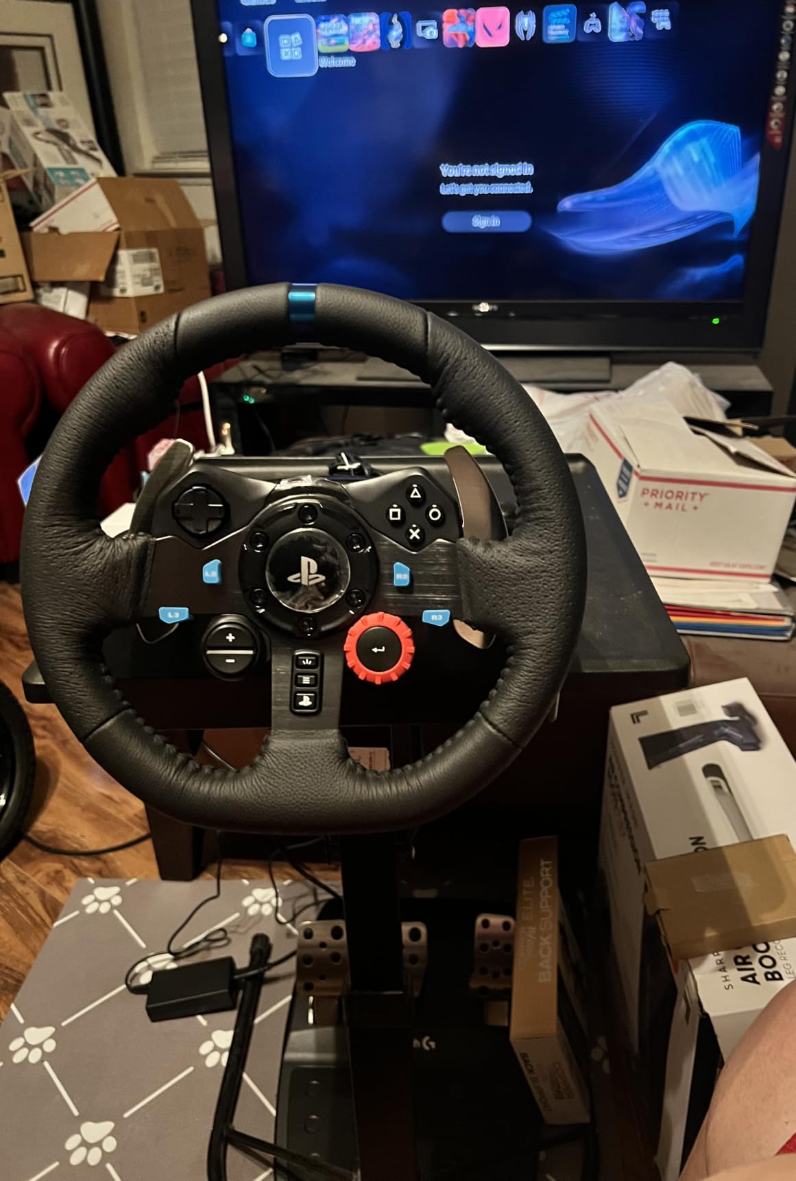 Logitech G29 Racing Wheel and Pedals for PS5/PS4/PC - Stainless steel paddle shifters, real force feedback customer photo 2