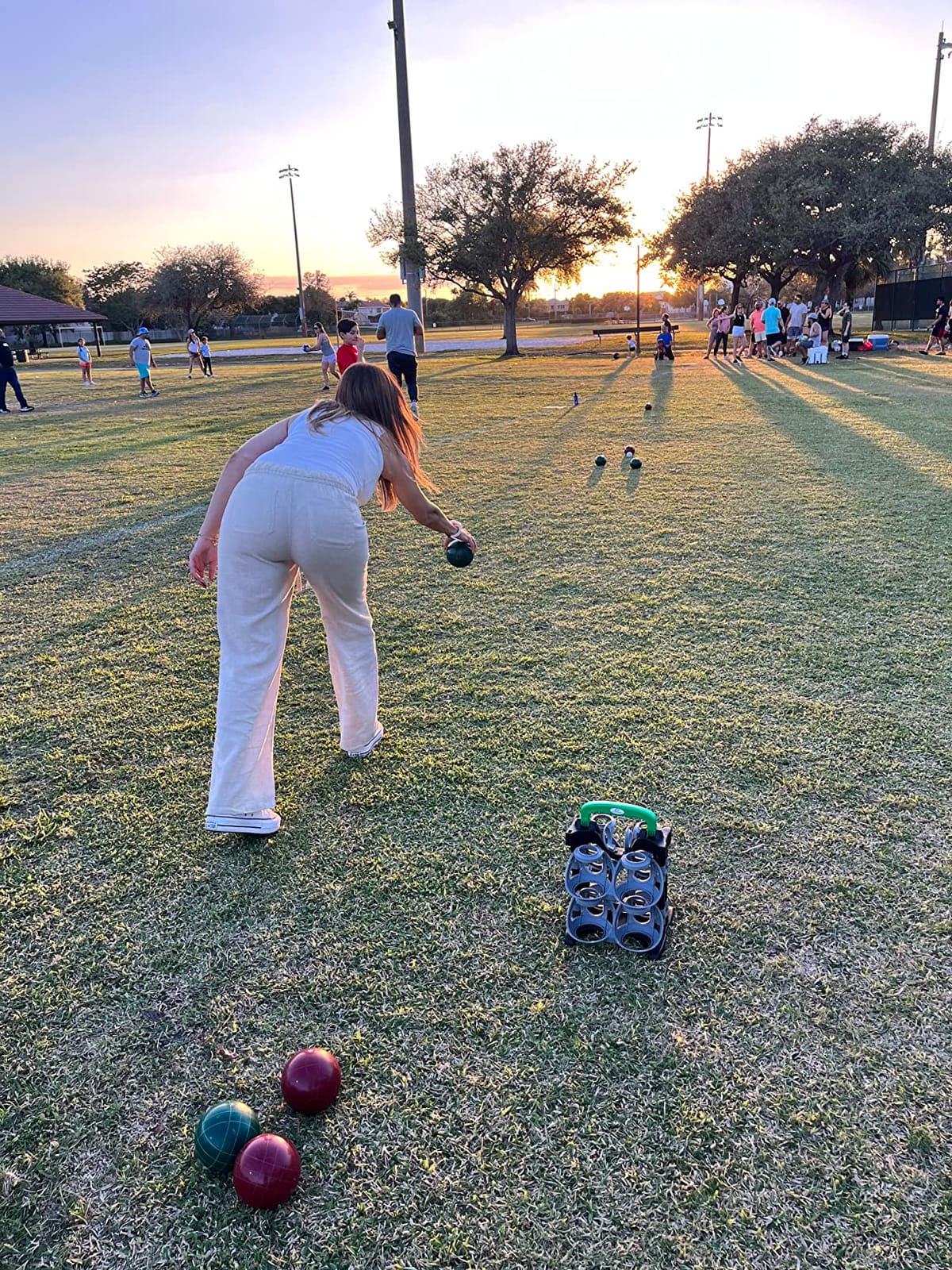 EastPoint Bocce Ball Set, 110mm, 8 Balls, Pallino, Outdoor Games - Tournament-Size Play, Portable Carry Case customer photo 1