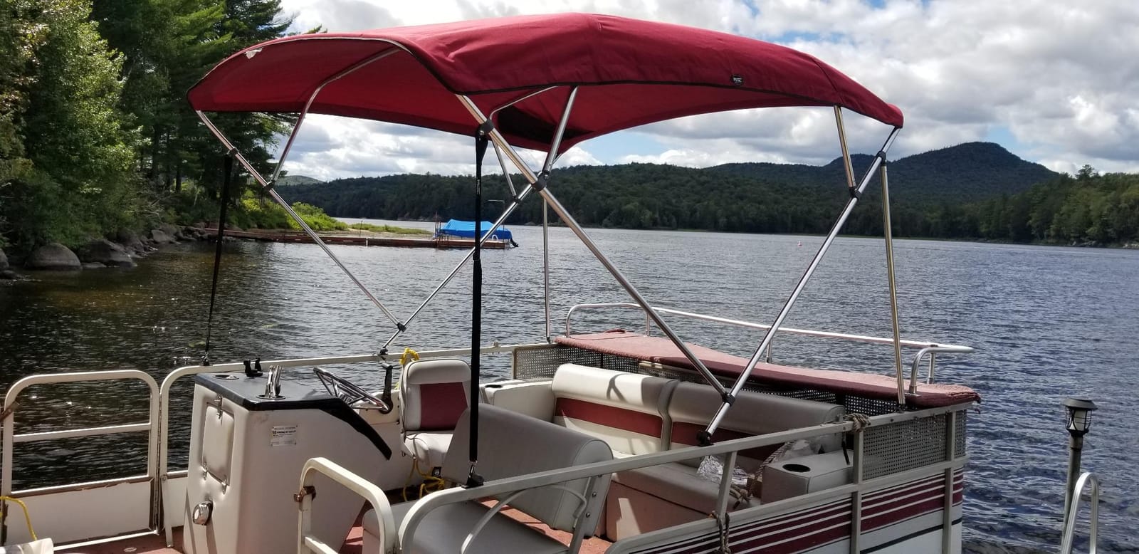 MSC 3 Bow 4 Bow Bimini Top Boat Cover, Waterproof Solution Dyed Polyester Made, 2 Support Poles & 4 Adjustable Straps Included customer photo 2
