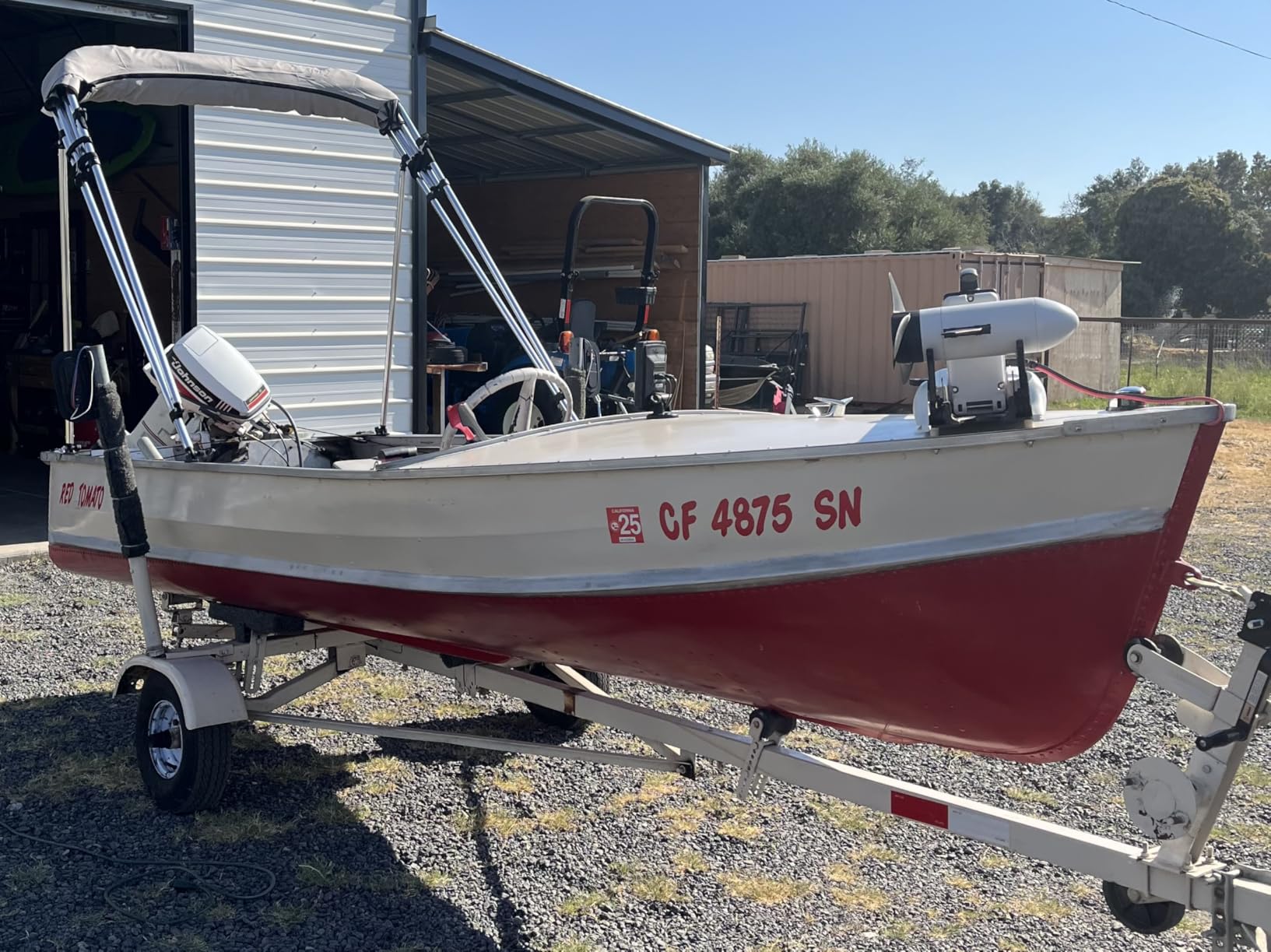Leader Accessories 10 Colors 3-4 Bow Bimini Top for Boats Boat Canopy Cover | Pontoon Jon Boat Bimini Top Includes 4 Straps 2 Rear Support Poles Mounting Hardwares Storage Boot with 1