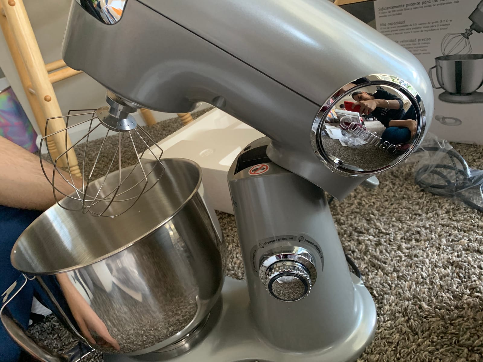 Cuisinart Stand Mixer, 12 Speed, 5.5 Quart Stainless Steel Bowl, Chef's Whisk, Mixing Paddle, Dough Hook, Splash Guard w/ Pour Spout, White Linen, SM-50NAS, Manual customer photo 1