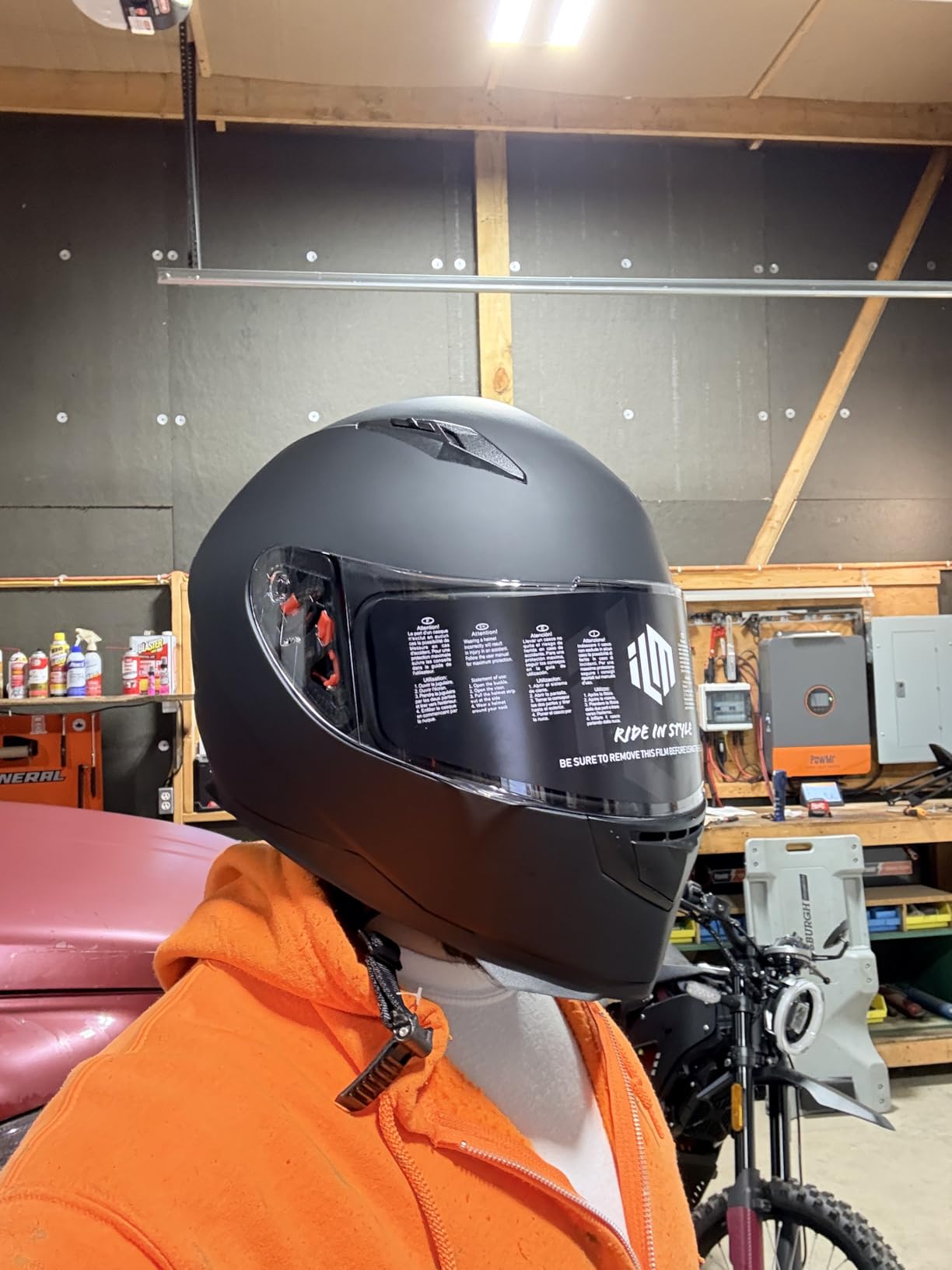 ILM Full Face Motorcycle Helmets for Adult Men and Women DOT Model ILM-313 | Include Clear and Tinted Visors Plus Storage Bag, Removable Winter Neck Scarf, All-Season Ventilation, Street Bike/Motorbike customer photo 2