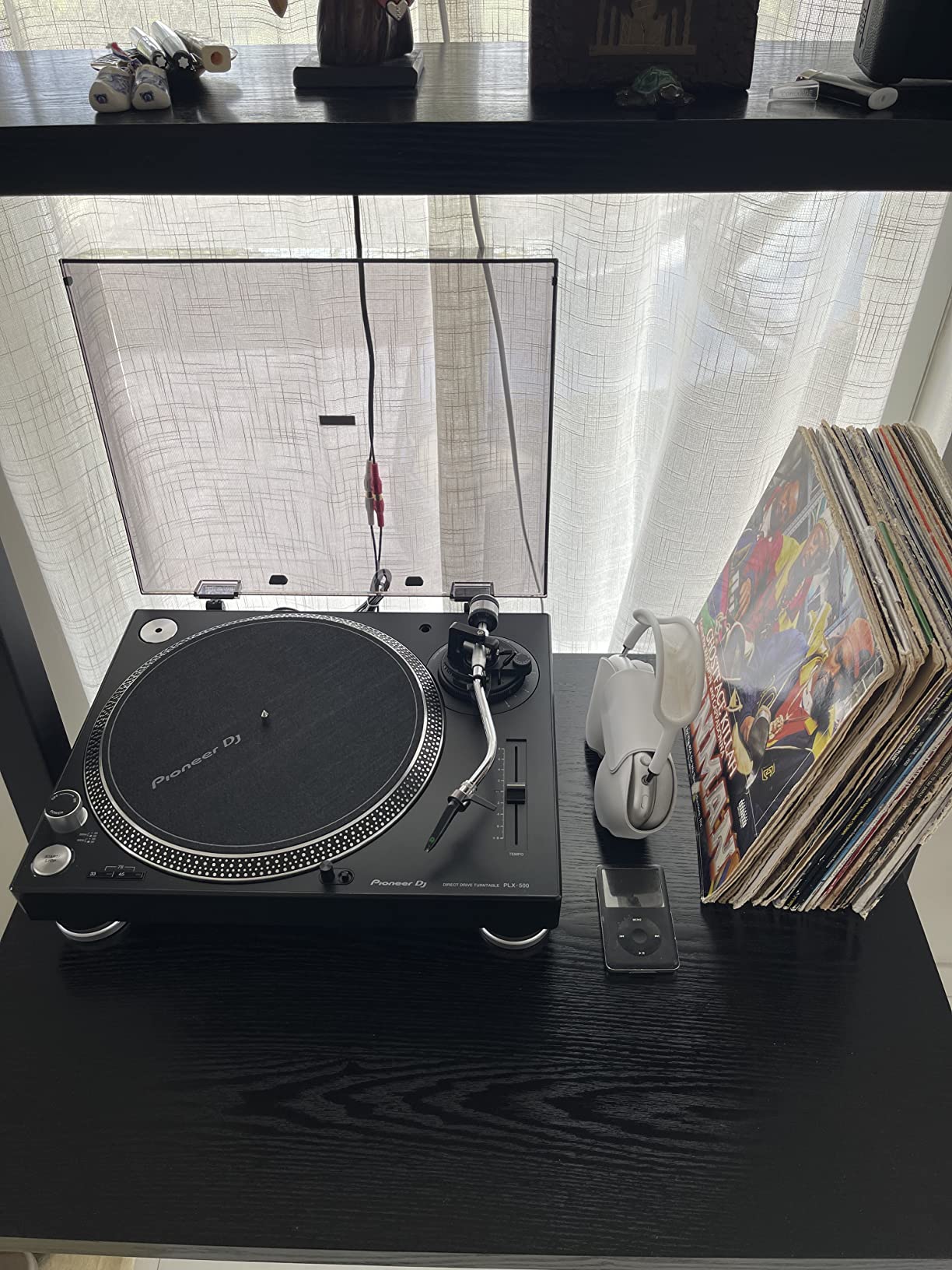Pioneer DJ PLX-500 Direct Drive Turntable | Play and digitize vinyl, USB recording, DJ-style layout, phono/line output, dust-cover sleeve stand customer photo 1