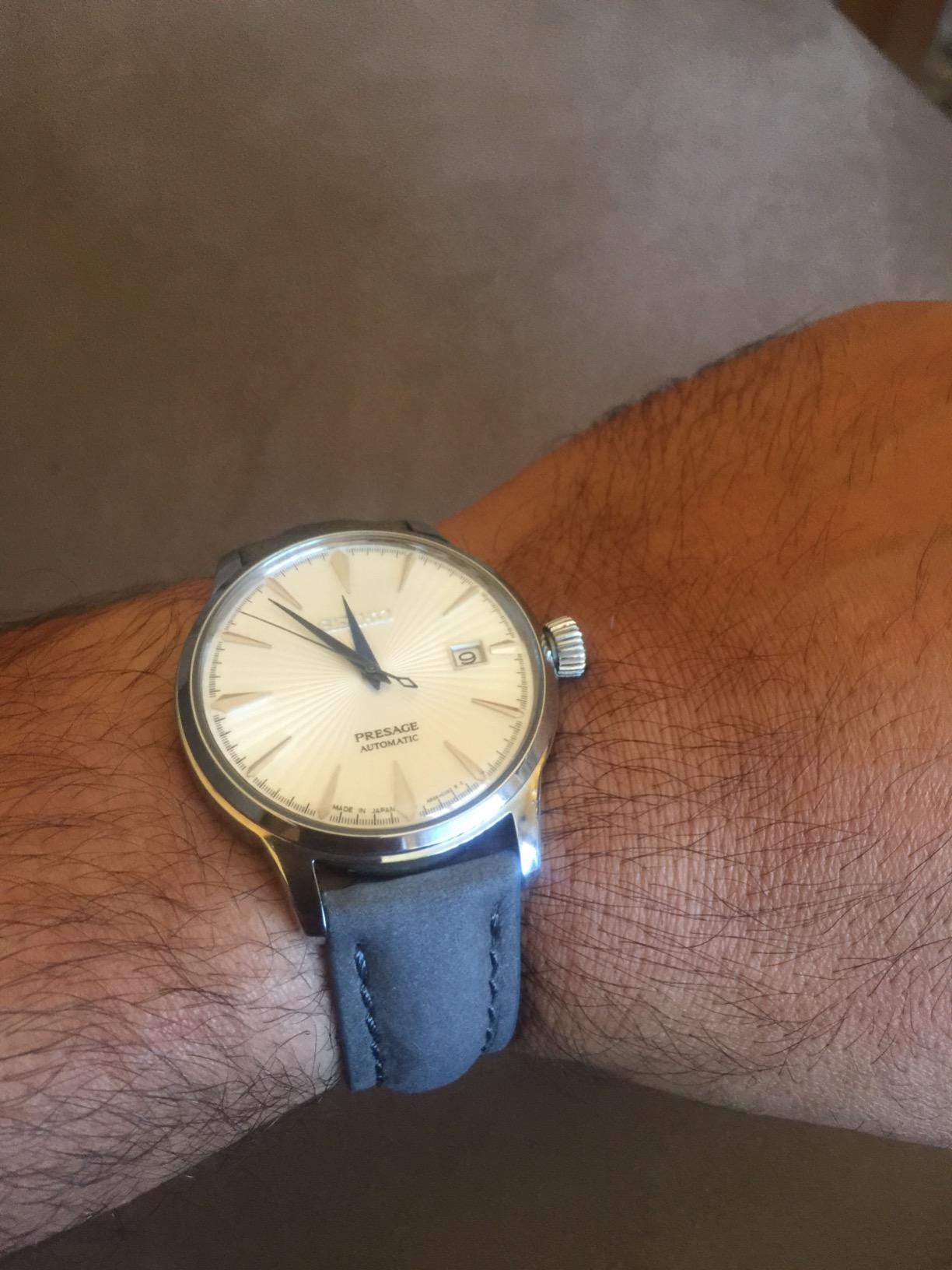 SEIKO Automatic Watch for Men - Presage Cocktail Time - Patterned Dial | Gloss Finish, Date Calendar, Stainless Steel, Water-Resistant 50M, 41-Hour Reserve Power, See-Through Caseback customer photo 1
