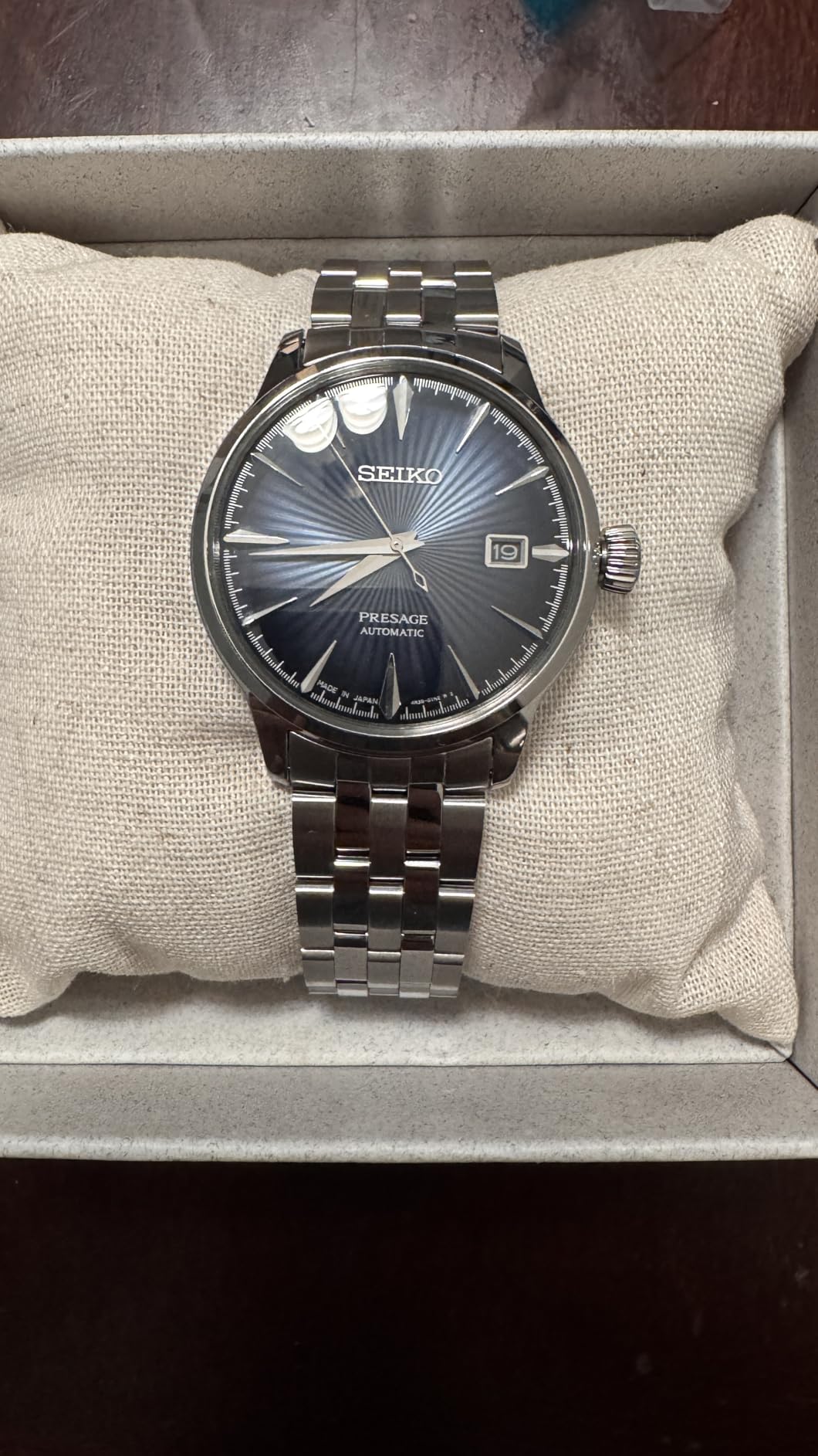 SEIKO Automatic Watch for Men - Presage Cocktail Time - Patterned Dial | Gloss Finish, Date Calendar, Stainless Steel, Water-Resistant 50M, 41-Hour Reserve Power, See-Through Caseback customer photo 2