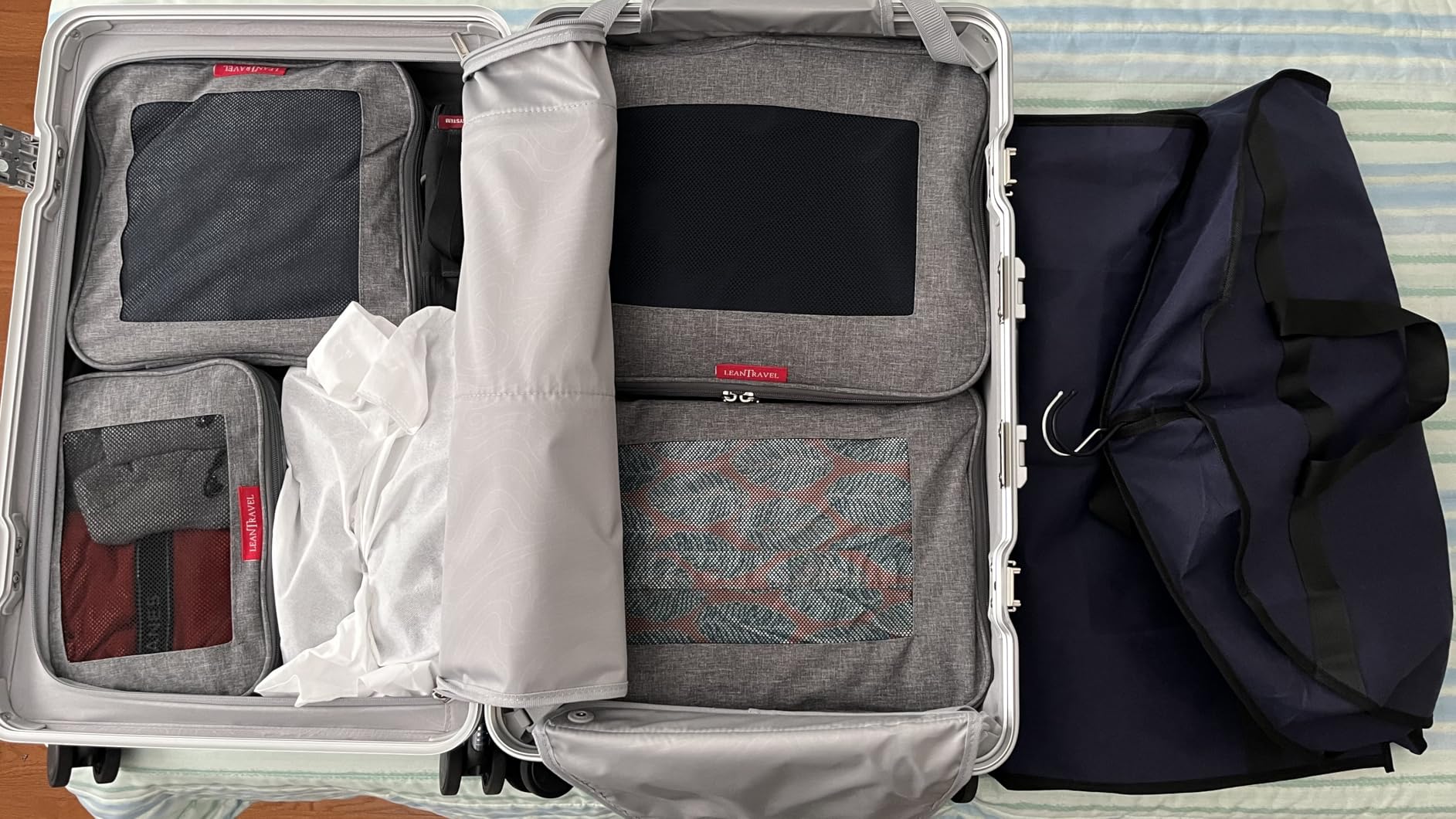LeanTravel Premium Compression Packing Cubes for Travel - Suitcase Organizer Bags with Double Zipper & Breathable Mesh Panel - Space Saving Carry On Luggage Essentials (6-Pack, Grey) customer photo 2